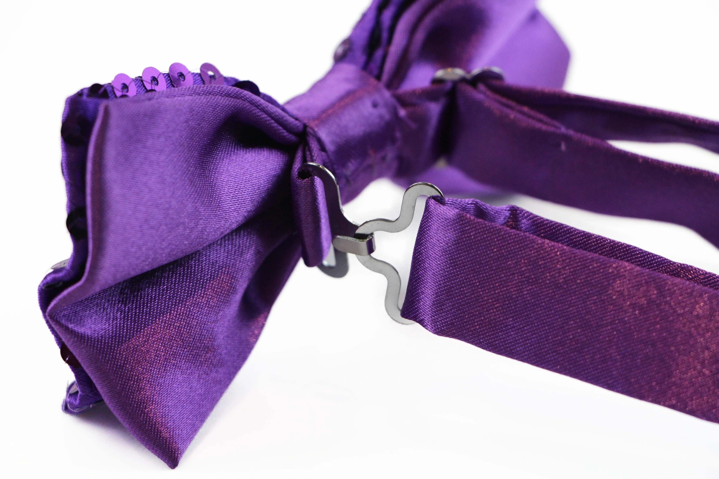 2 Zasel Mens Purple Sequin Patterned Bow Tie - Purple, 2 of 4