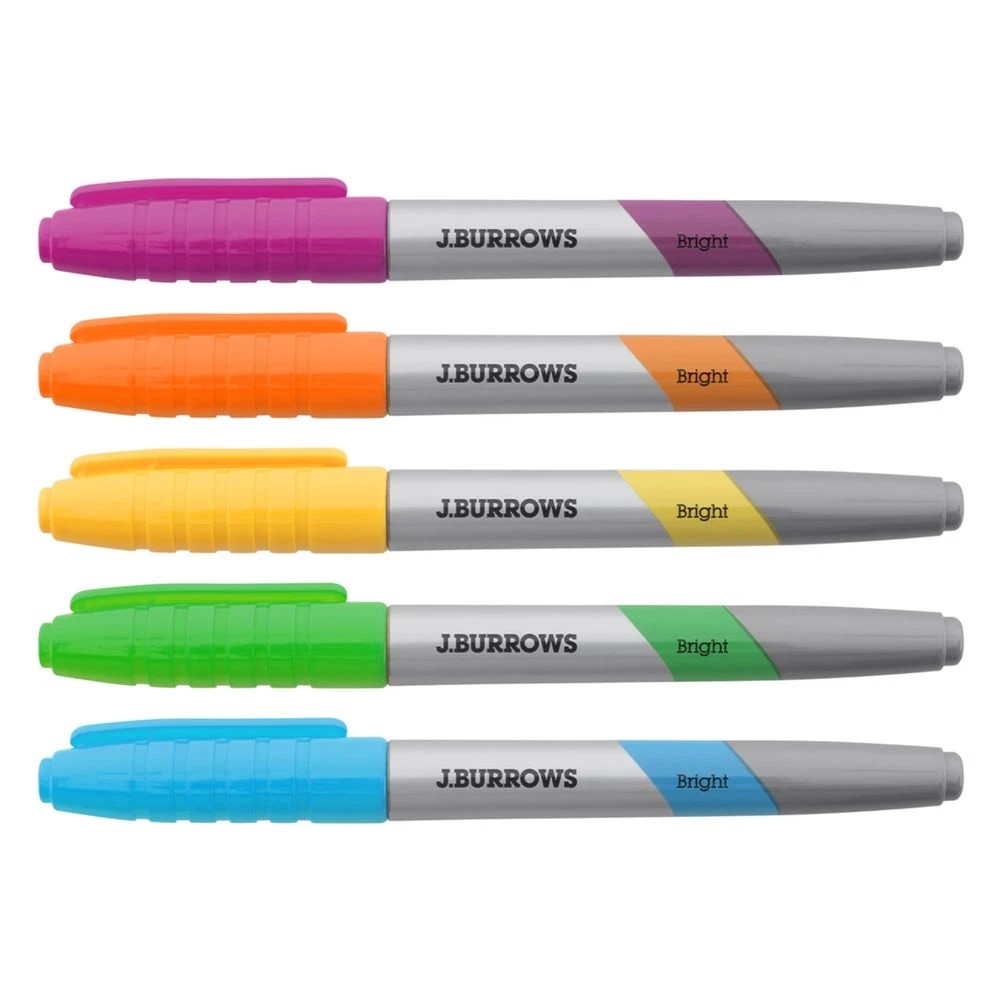 3 J.Burrows Permanent Markers 1mm Bullet Brights 5 Pack, 3 of 5