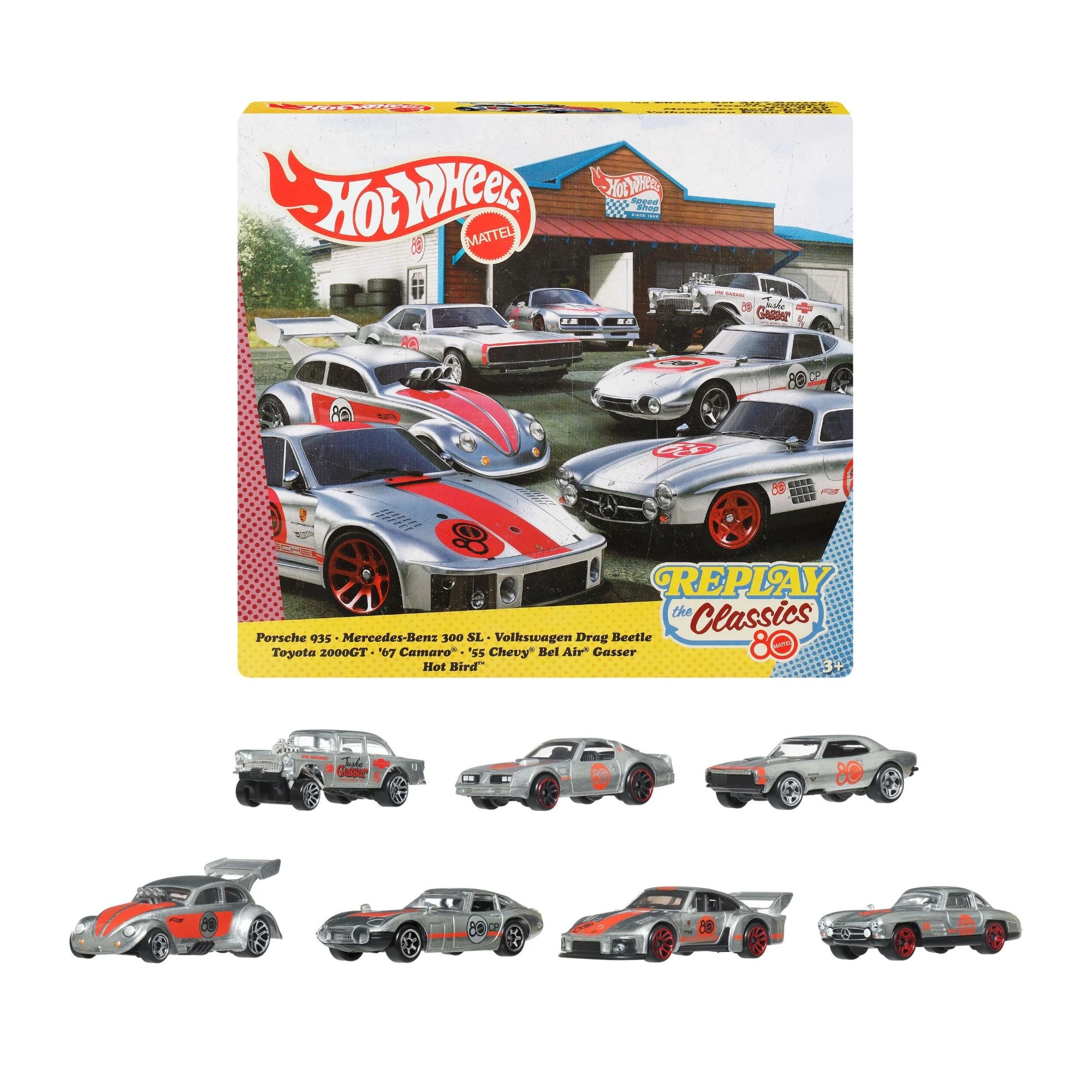 1 7 Pack Hot Wheels Silver Series Mattel 80th Anniversary Set, 1 of 6