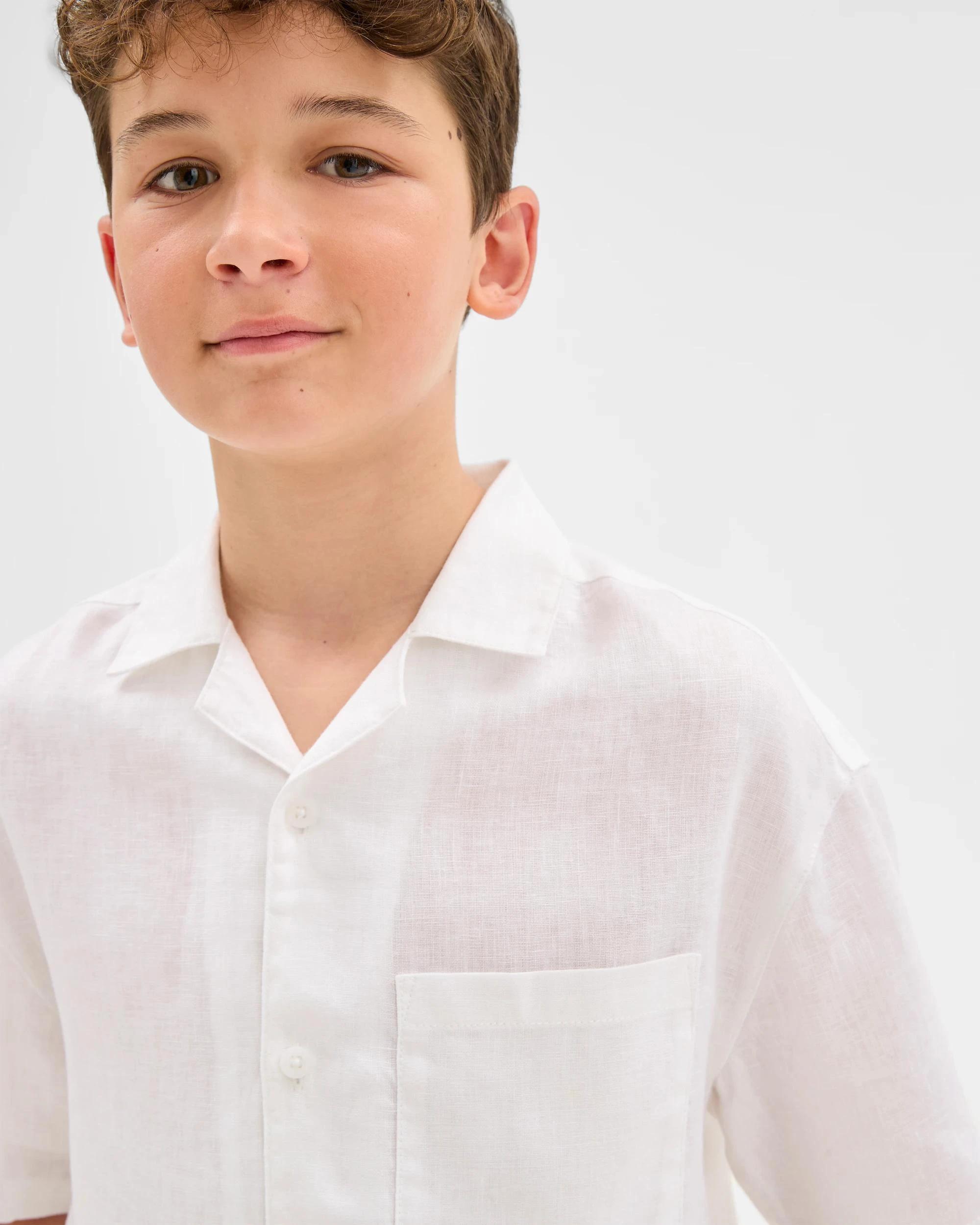 3 Target European Linen Short Sleeve Shirt WHITE, 3 of 6