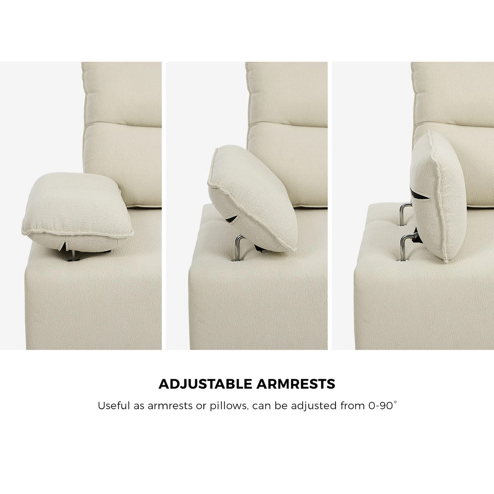 5 Oikiture 2 Seater Love Seat Couch Sofa Chair - Beige, 5 of 10