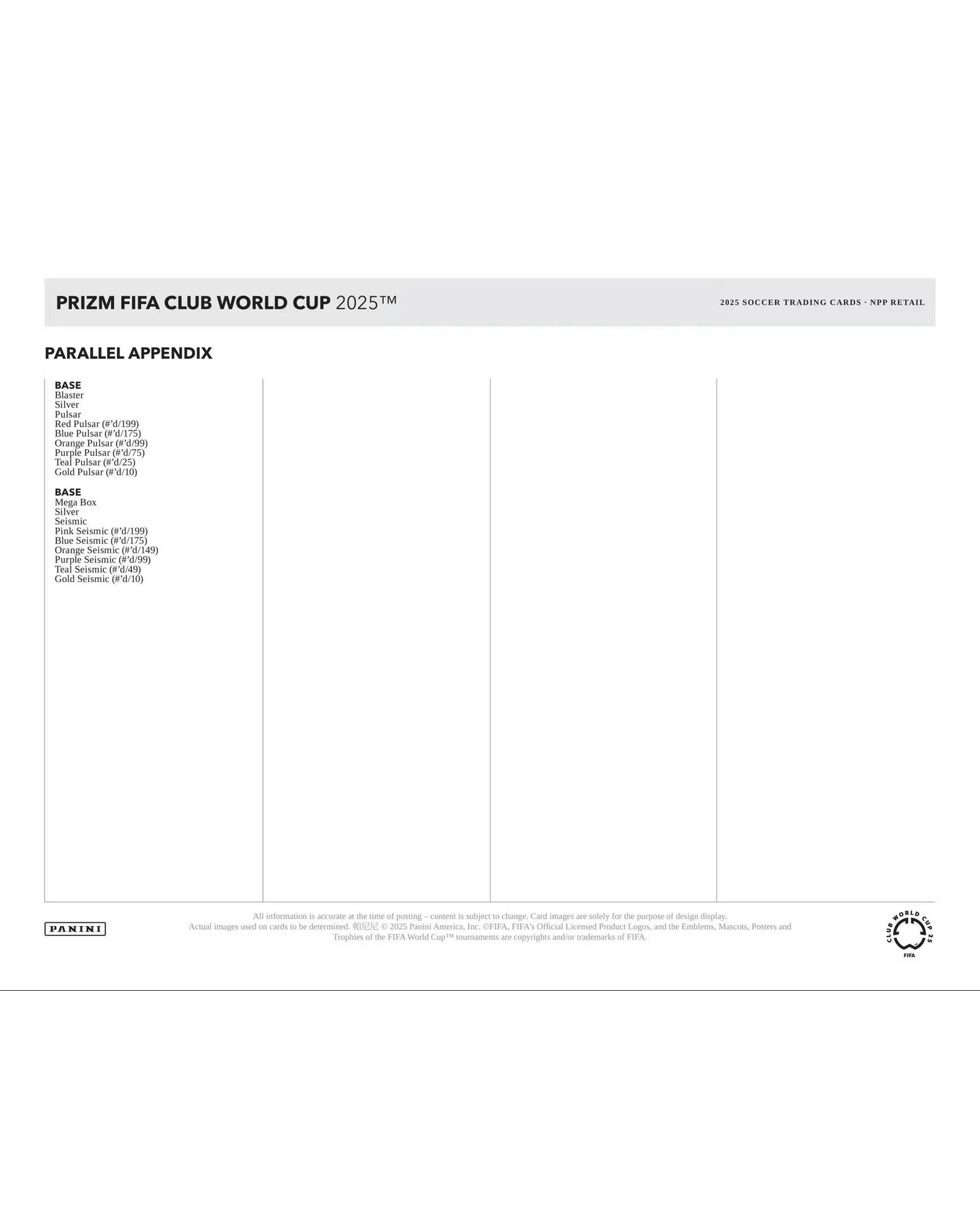 8 Panini 2025 FIFA Club World Cup Prizm Soccer Mega Box, 8 of 8
