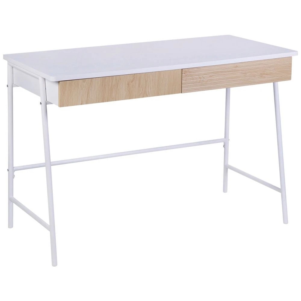 1 Studymate Vinci 2 Drawer Desk Oak and White Desks, Tables and Workstations, 1 of 10