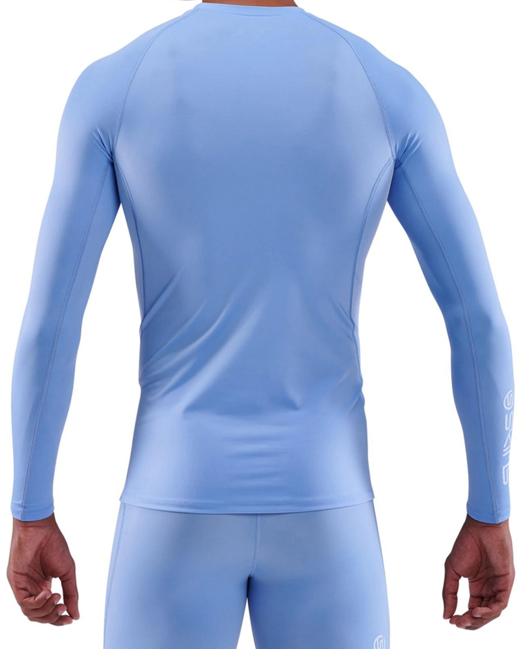 3 SKINS Compression Mens Series 1 Active Long Sleeve Top Sky BLUE, 3 of 4