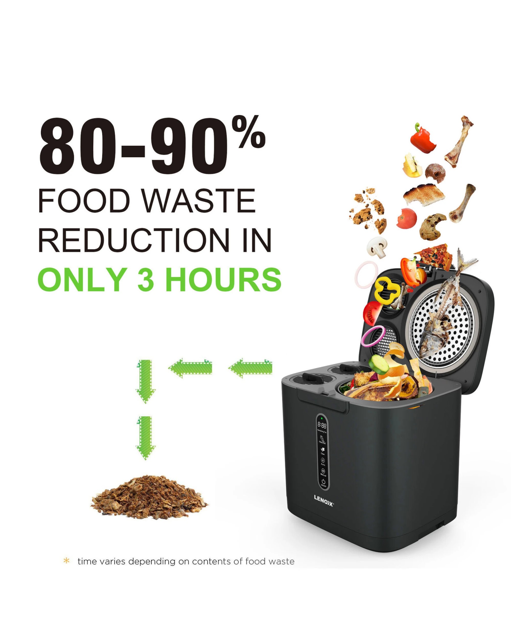 5 Healthy Choice Electric Food Waste Composter 3.8L Kitchen Countertop Bin with Fast 3-Hour Cycle, Odour Control, 5 of 7