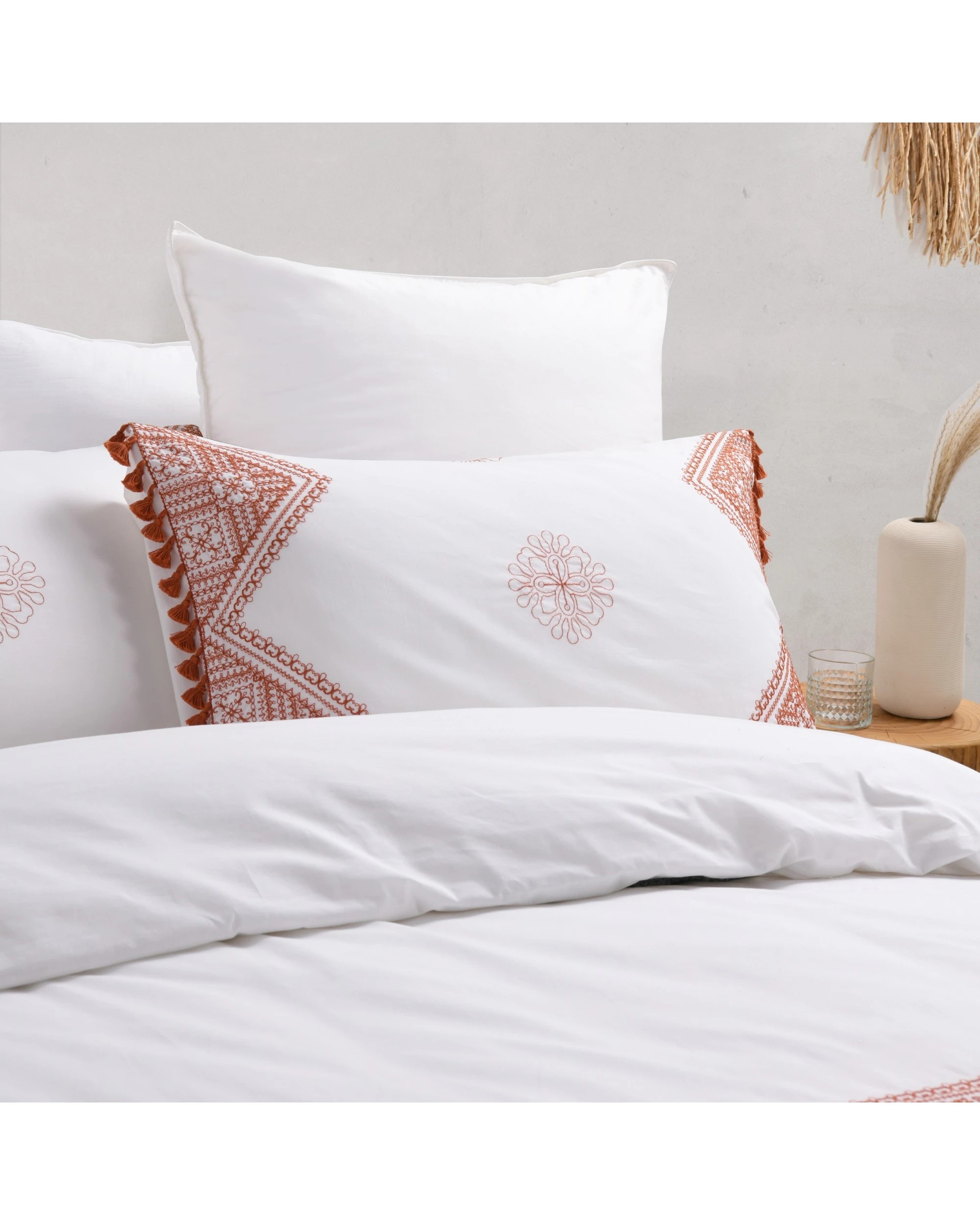 3 Dreamaker Liberty 100% Cotton Quilt Cover Set - Queen Bed - Rust, 3 of 8