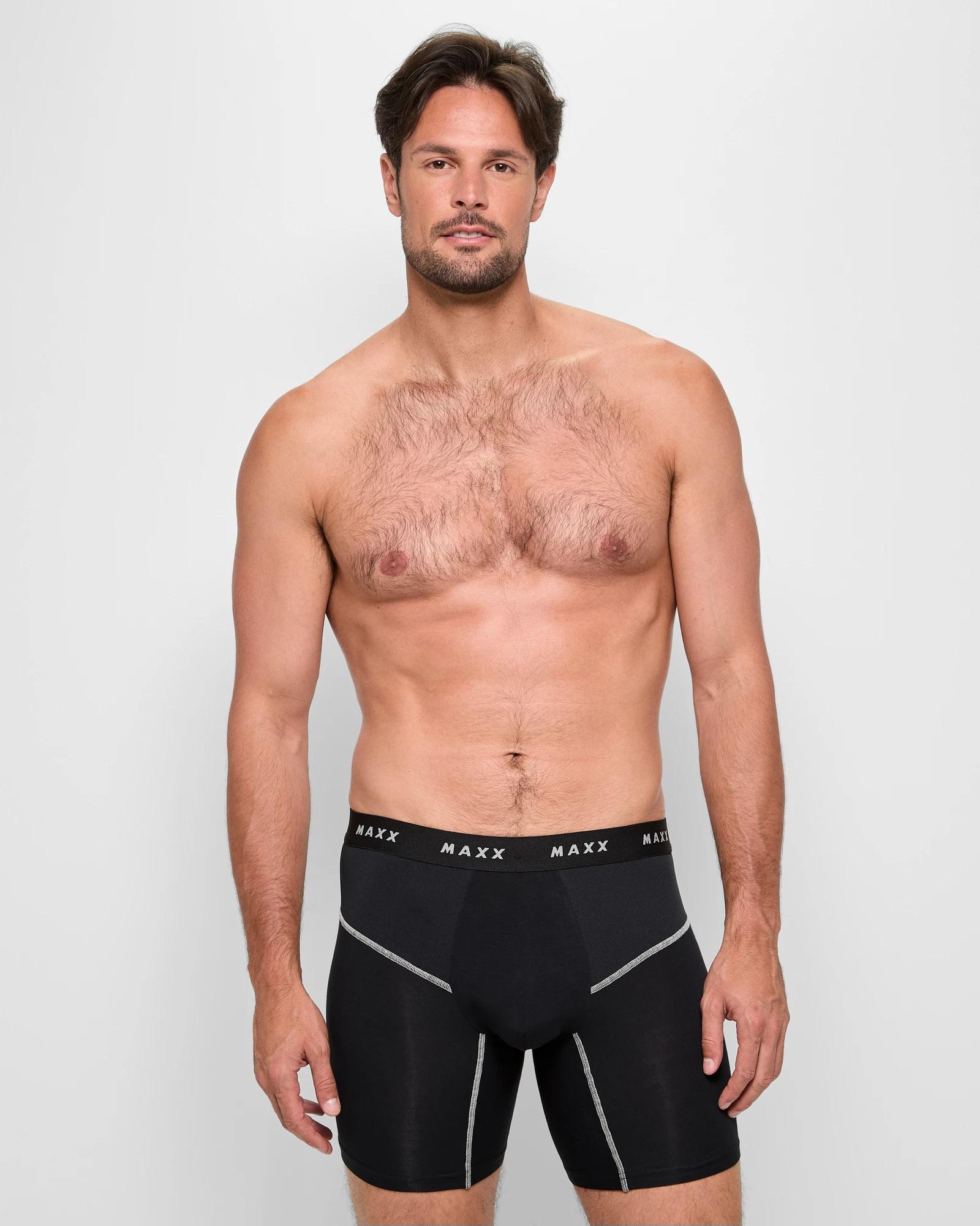 2 Bamboo Anti Chafe Long Leg Trunks - Maxx BLACK, 2 of 3