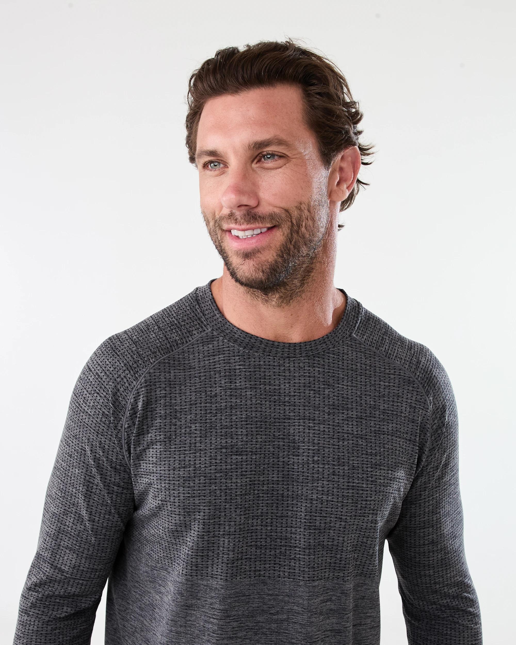 4 Active Mens Movement Long Sleeve T-shirt Blk Marle, 4 of 5