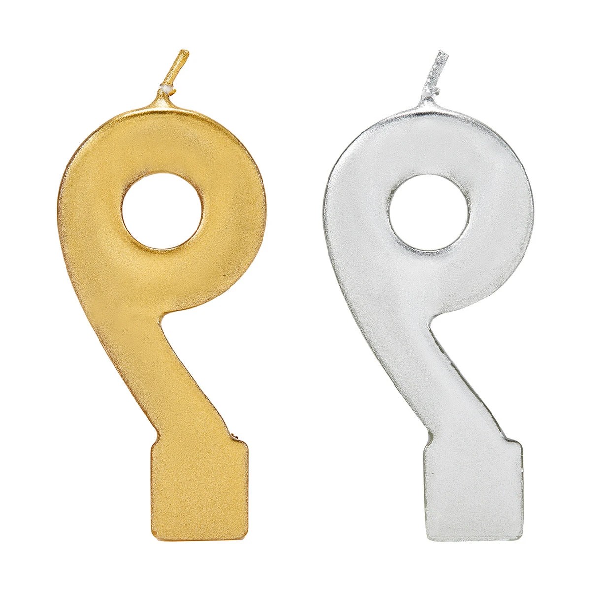 3 Metallic Candle Number 9 - Assorted, 3 of 6