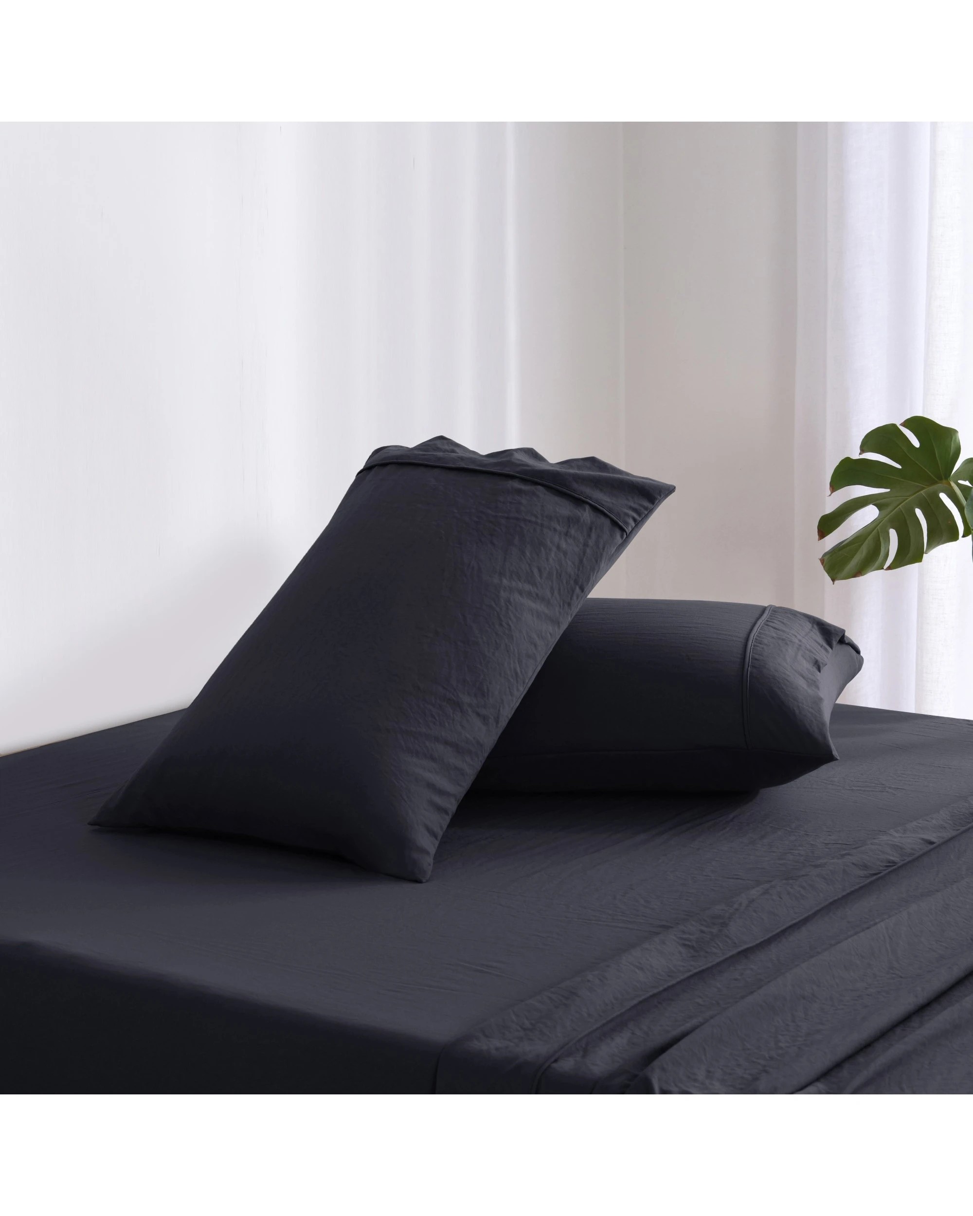 3 Dreamaker Superfine Washed Microfibre Sheet Set - Single Bed - Navy, 3 of 6