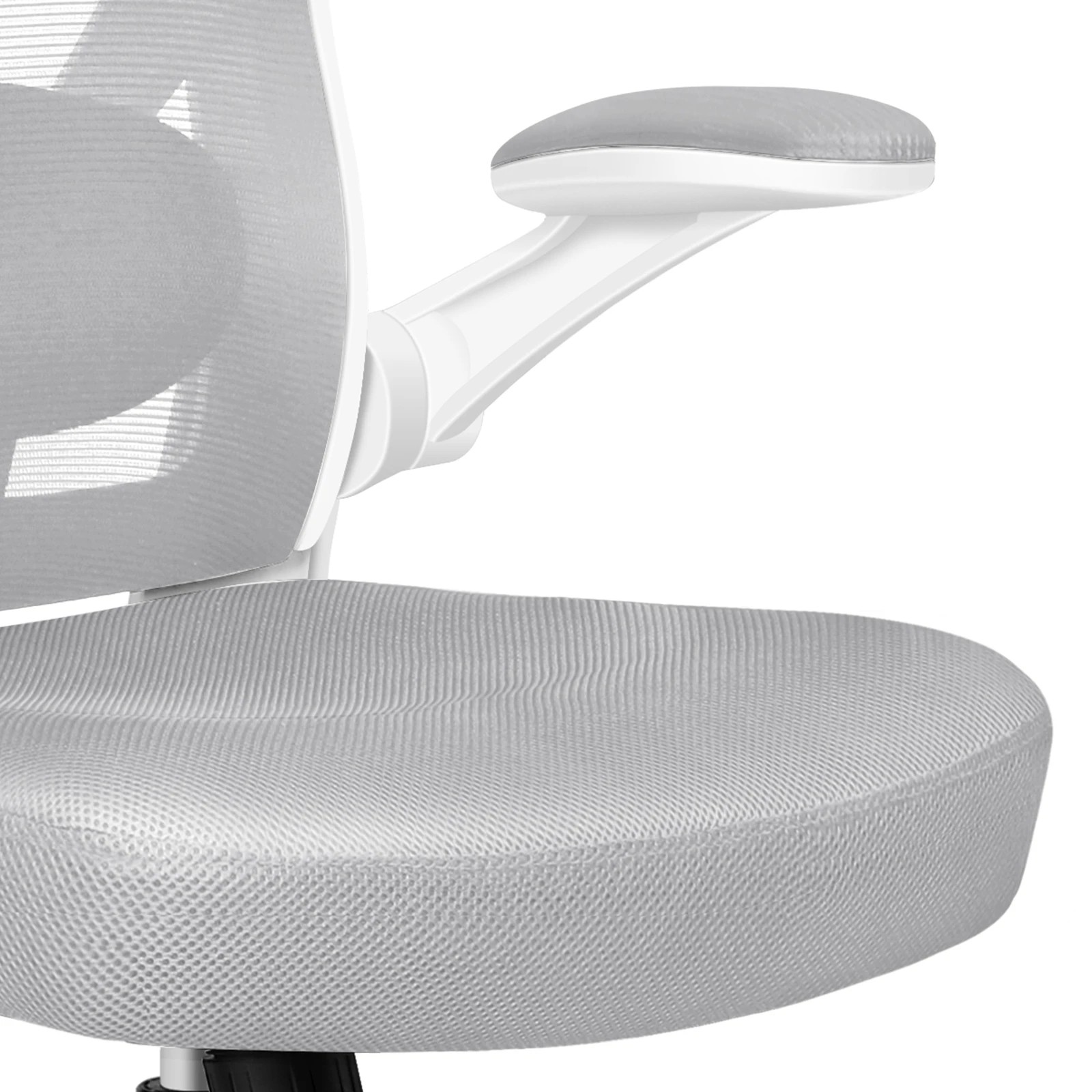 8 Alfordson Mesh Office Chair Executive Computer Gaming Fabric Seat - Grey White, 8 of 10