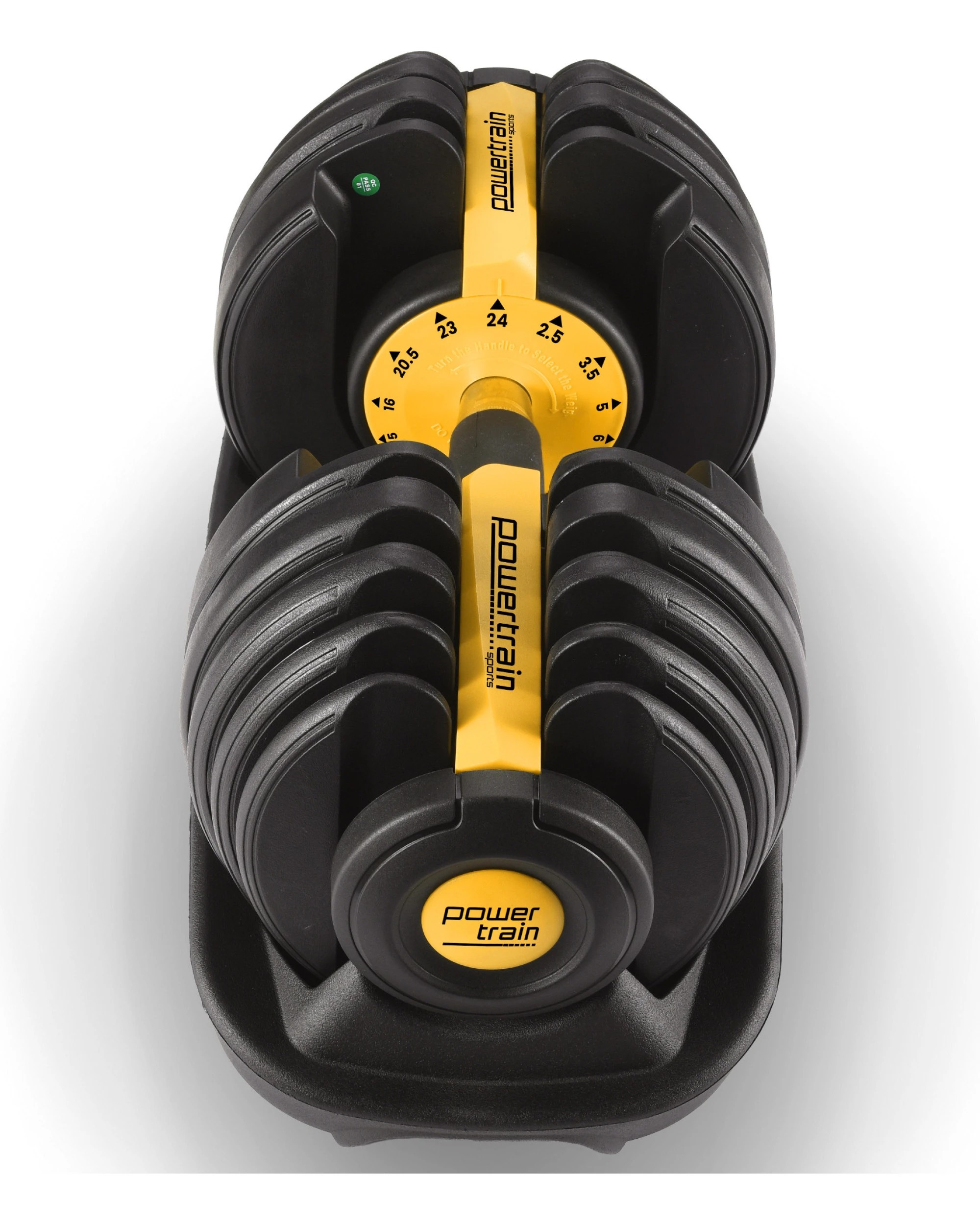 6 Powertrain 24kg Adjustable Dumbbell Home Gym Exercise Weights Free Workout Gold, 6 of 7