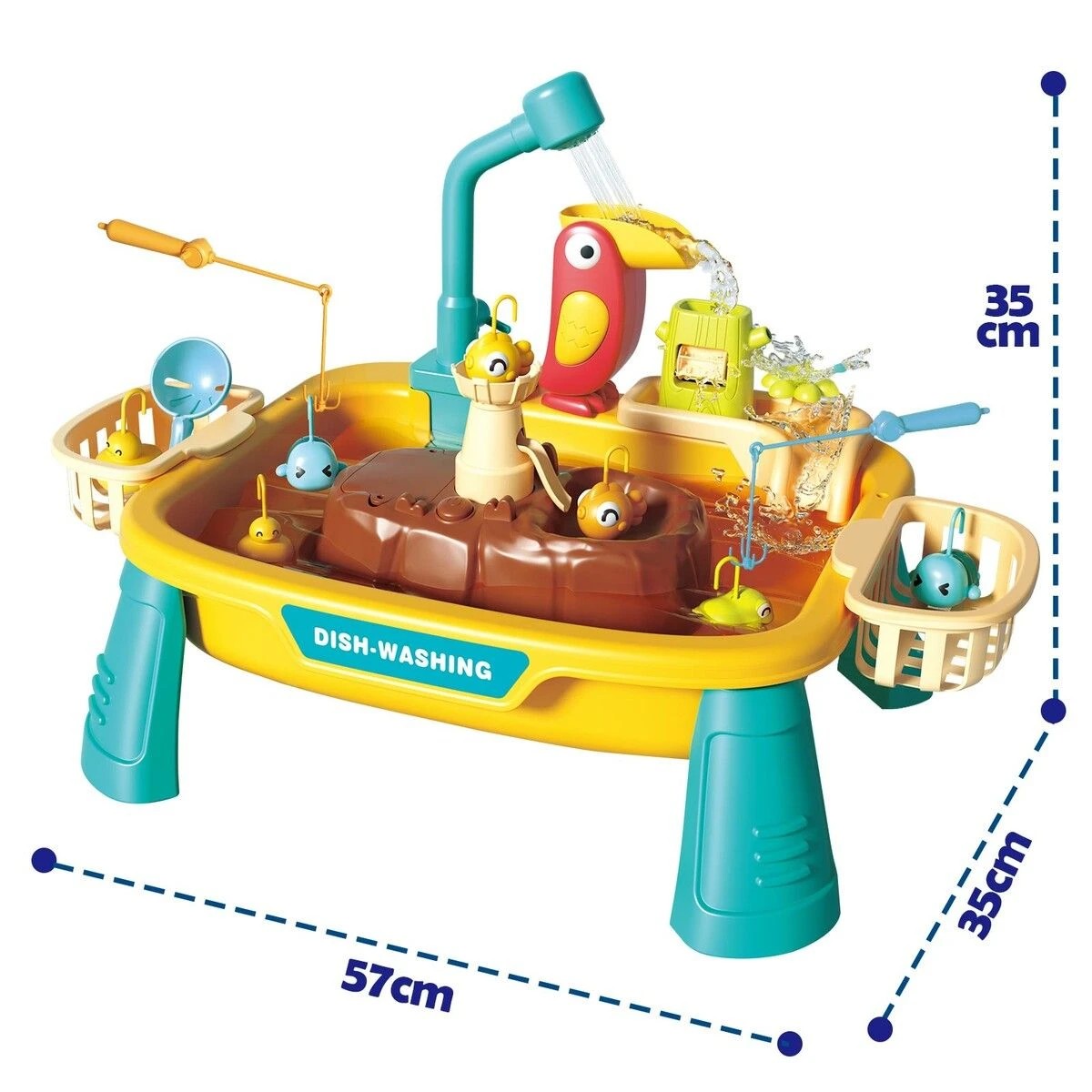 4 AUSWAY Fishing Game Table Toy With Running Water, 4 of 5