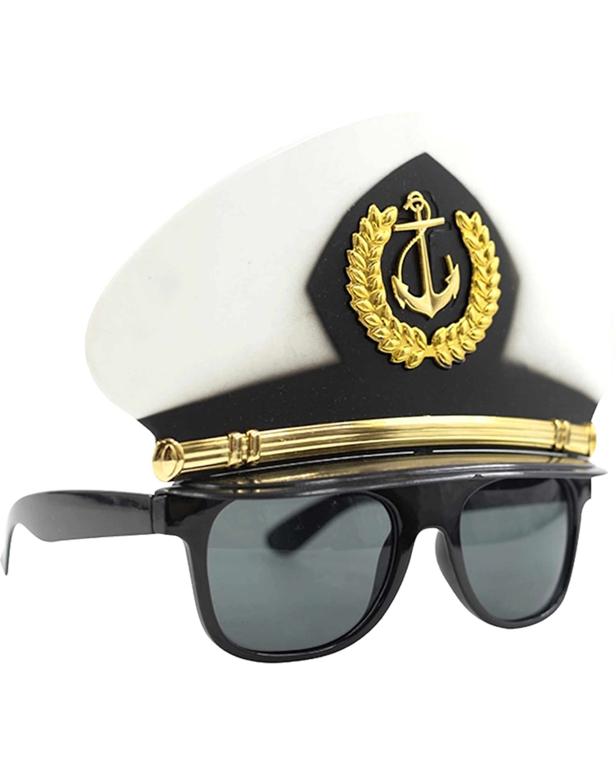 1 Party Planet Captain Hat Party Glasses - Black, 1 of 1