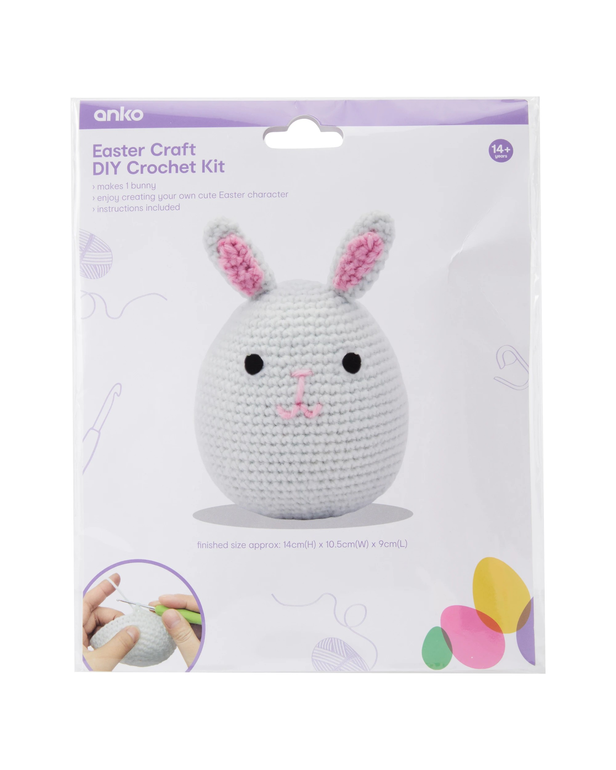 1 Easter Craft DIY Crochet Kit - Bunny, 1 of 2