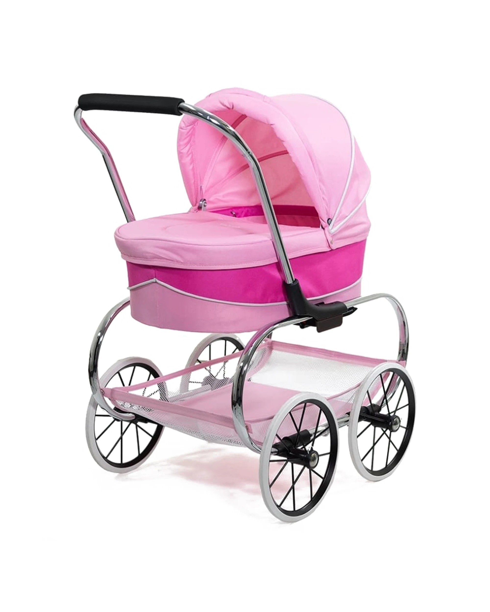 1 JustLikeMum Princess Dolls Stroller Pram Removable Bassinet Kids Pretend Play - Pink, 1 of 4