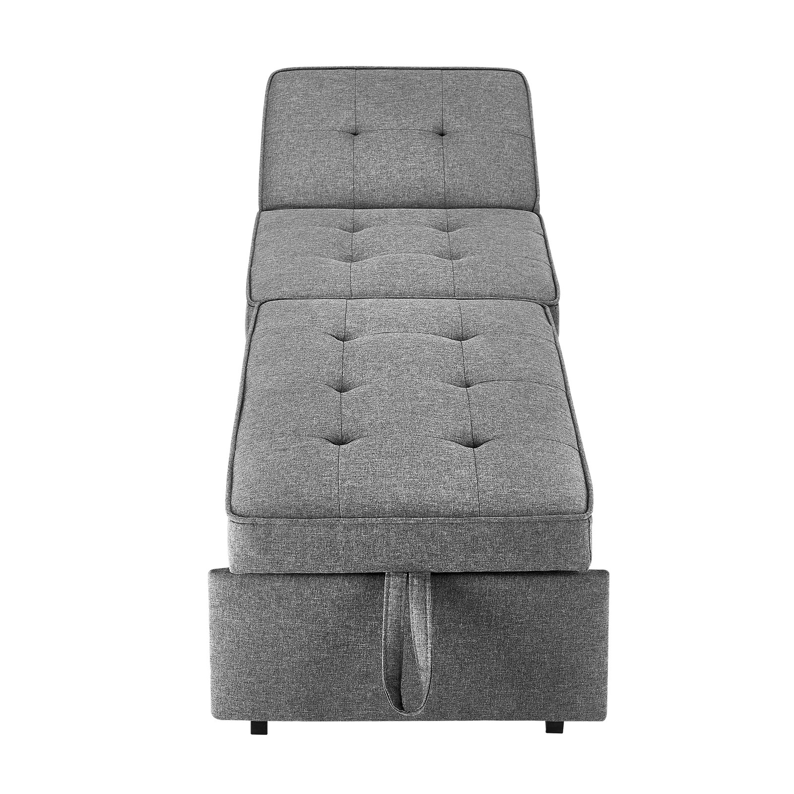 9 Oikiture 4 In 1 Convertible Sofa Bed Ottoman Couch Lounge Recliner Chair Linen
 - Grey, 9 of 10