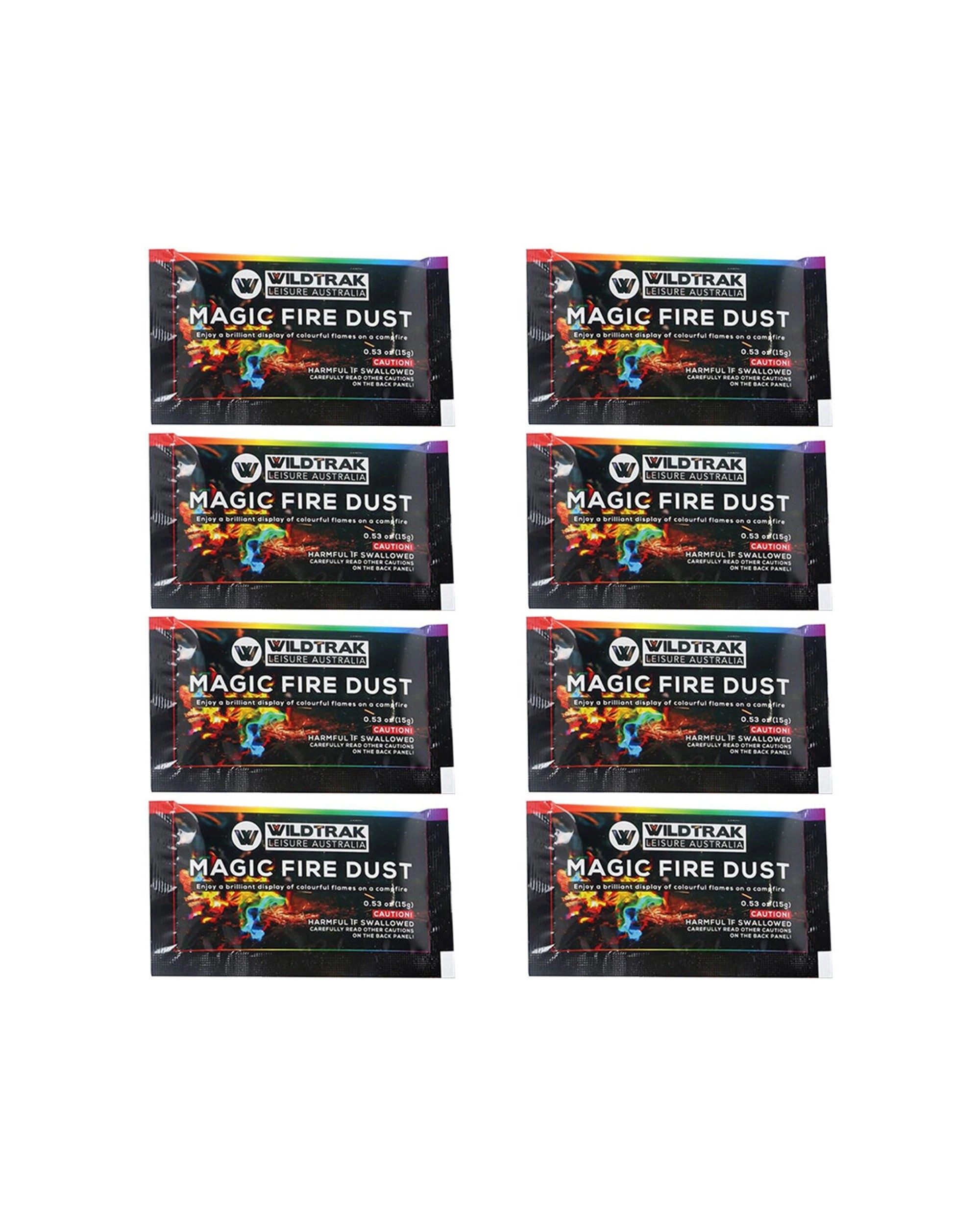1 Wildtrak Magic Colour Fire Flame Campfire Bonfire 15g Sachet 8 Pack Fire Dust - Multi, 1 of 3