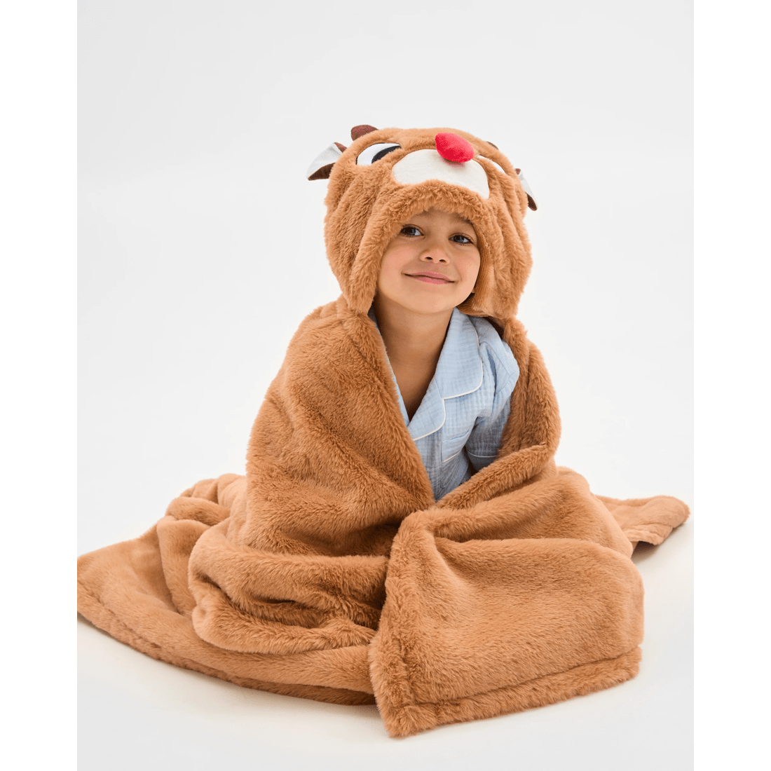 6 Target Rudolph Christmas Hooded Blanket Throw
 - Queen Bed
 - Brown, 6 of 6