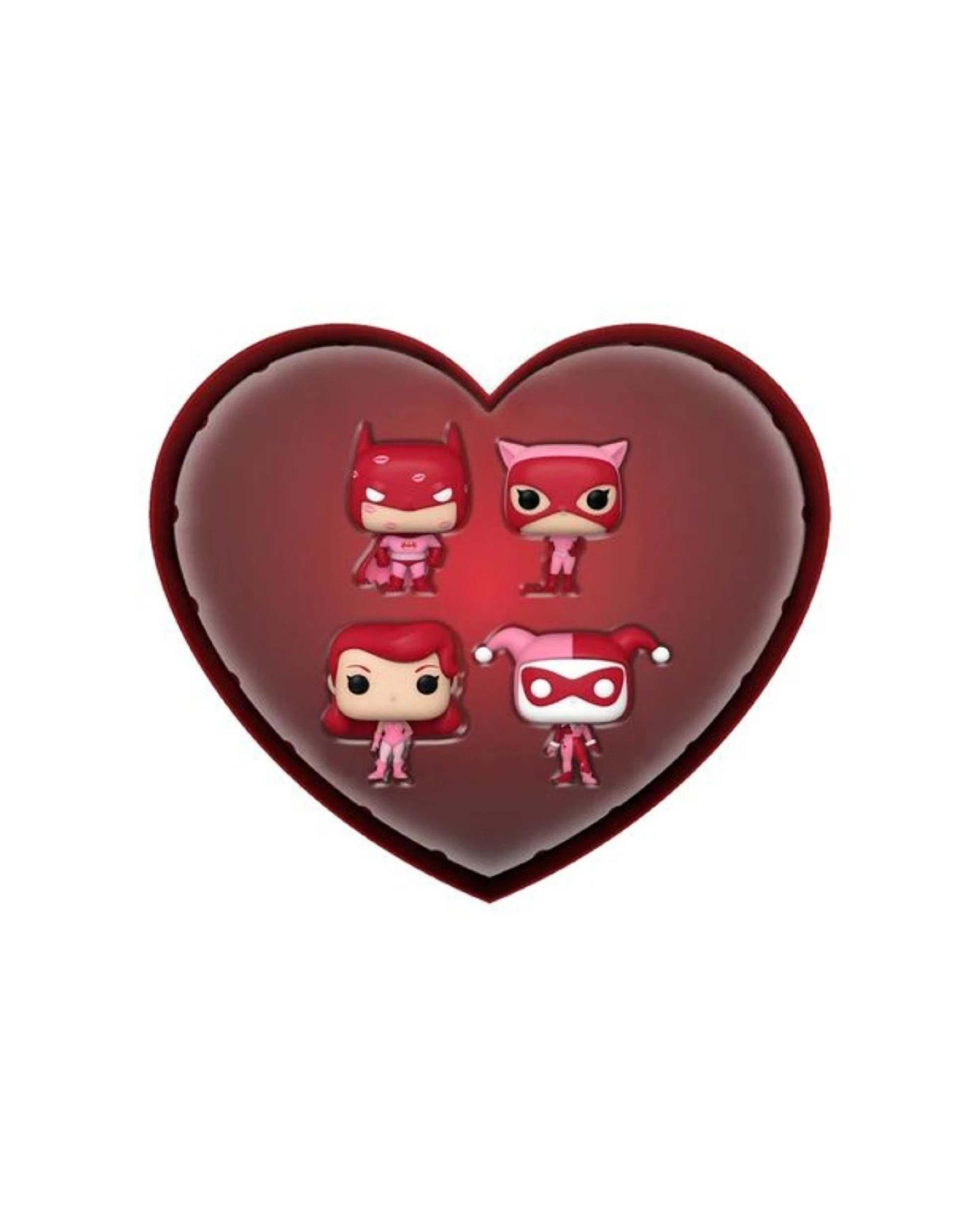 1 Pop Batman Animated 4pk Valentines Pocket RS Action Figures Vinyl 10cm - Multi, 1 of 3