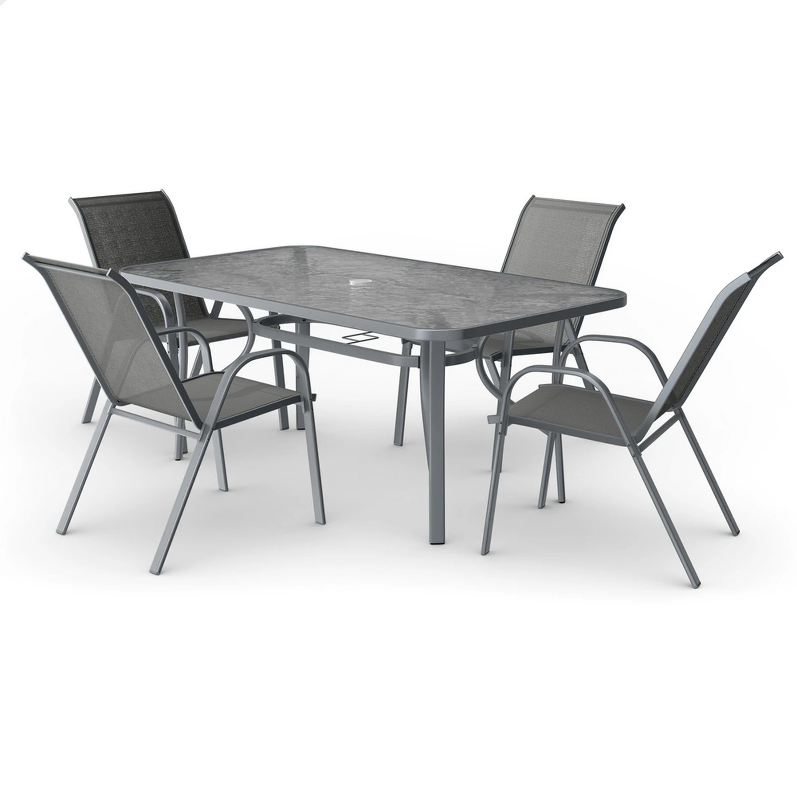 1 Alfordson 5PCS Outdoor Dining Set Table and Chairs Patio Furniture Bistro - Grey, 1 of 9