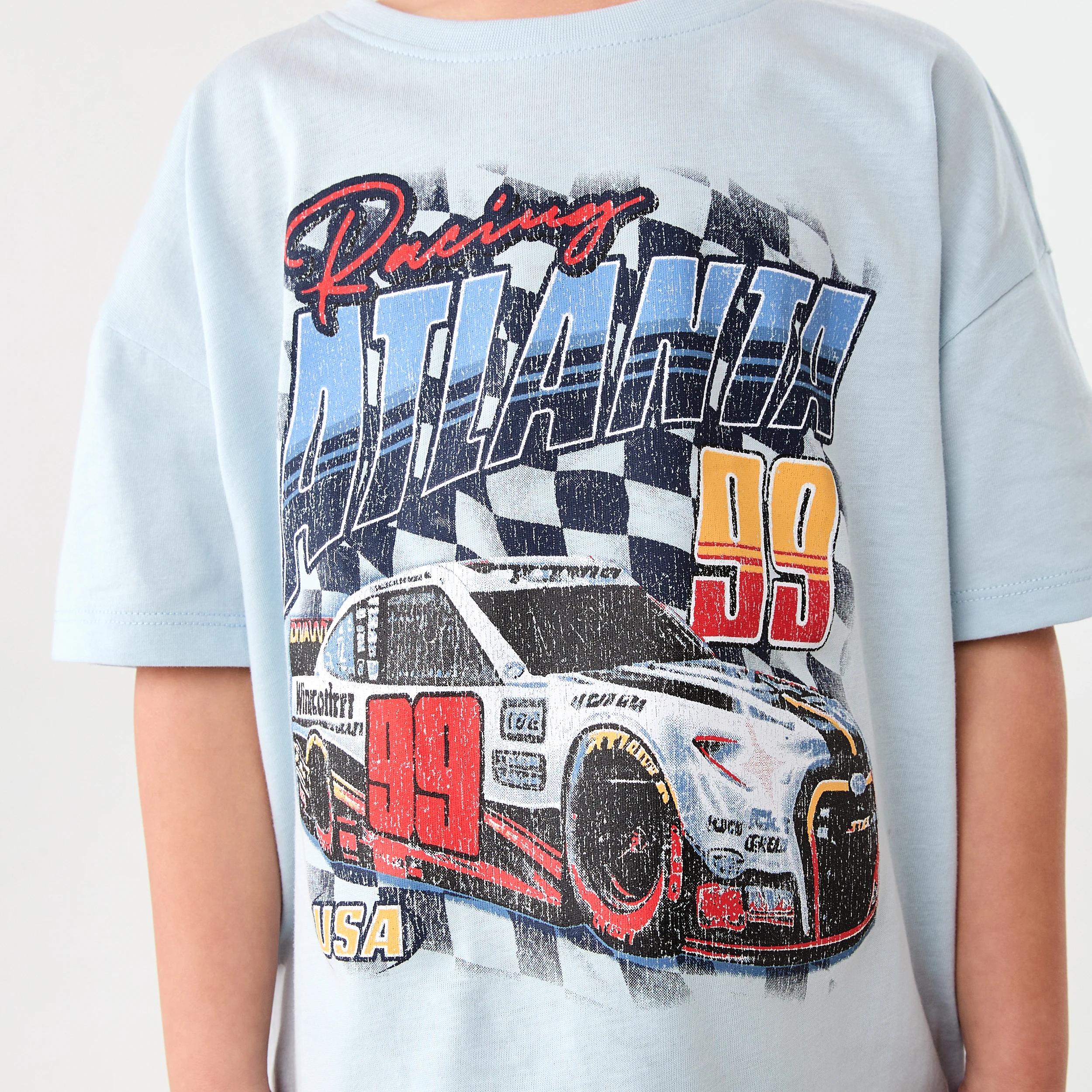 4 Short Sleeve Jersey Pyjama Set BLUE ATLANTA USA, 4 of 7