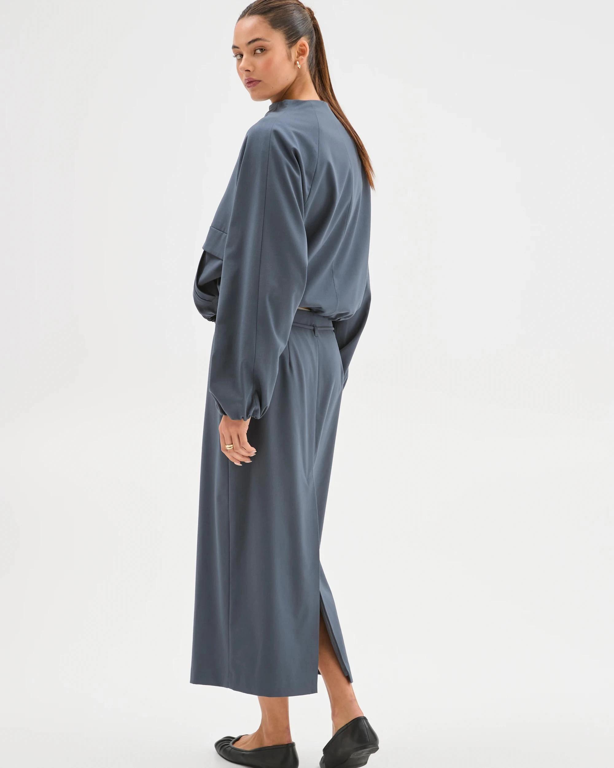 5 Lily Loves Column Midi Skirt STEEL GREY, 5 of 6