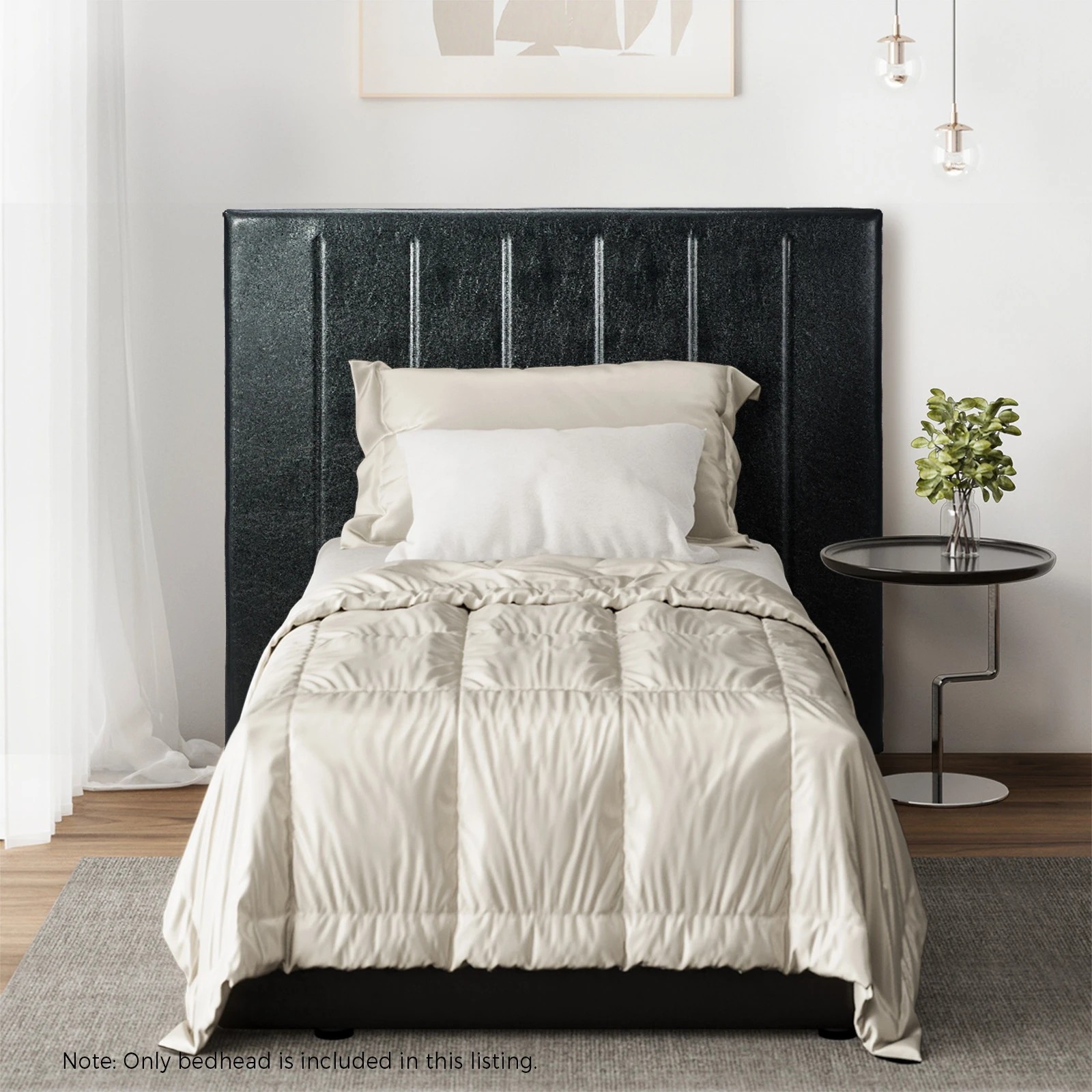 3 Oikiture Bed Frame Headboard King Single Size Head Bedhead
 - Black, 3 of 10