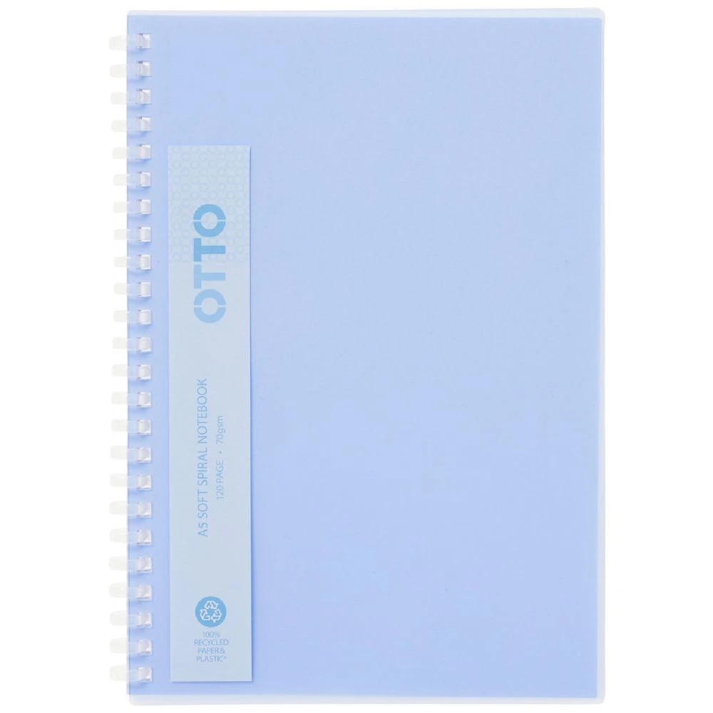 1 Otto A5 Soft Spiral Notebook Blue 120 Page, 1 of 2
