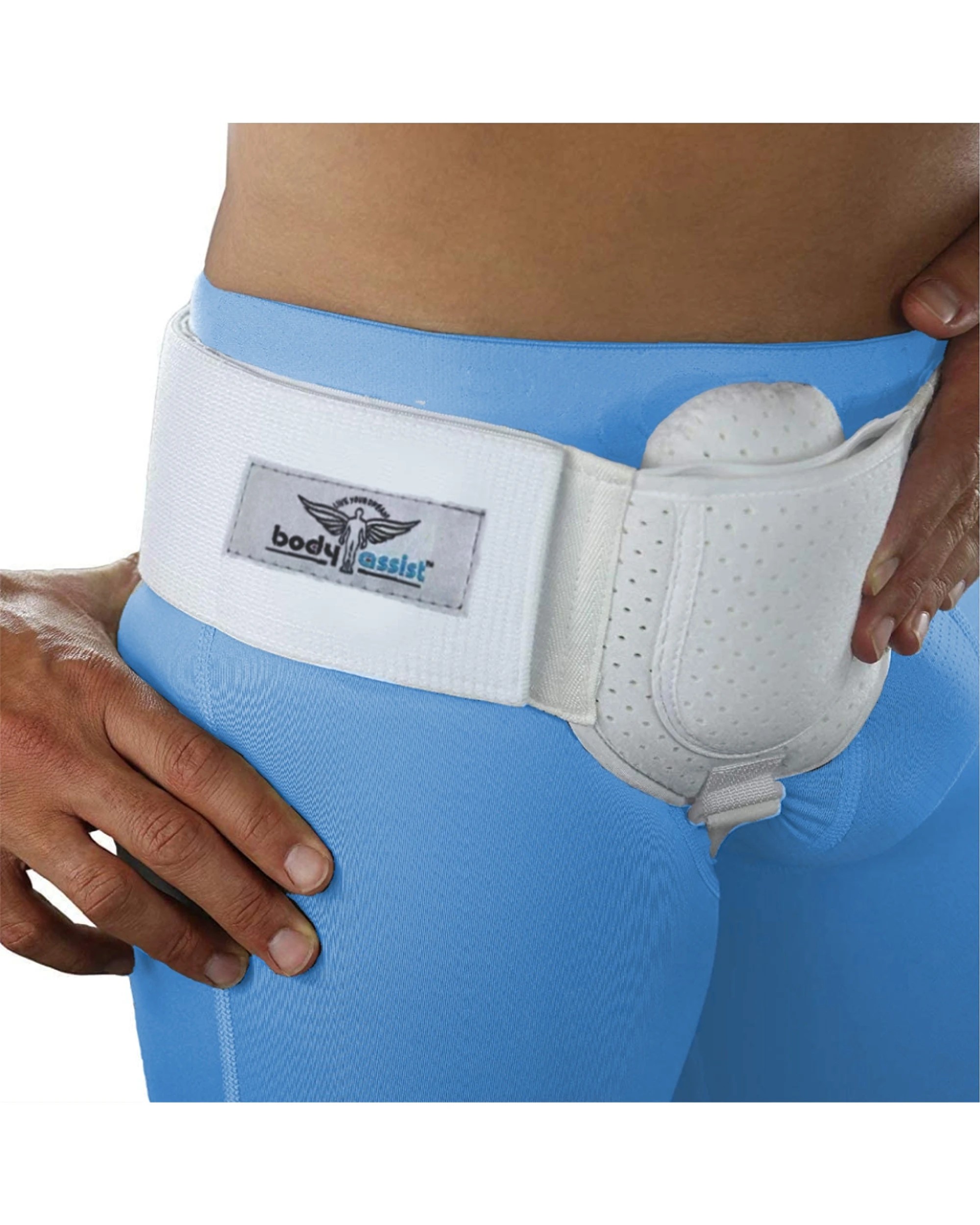 3 Bodyassist Hernia Support Truss Lightweight Cotton Compression LGE XLG - White, 3 of 6