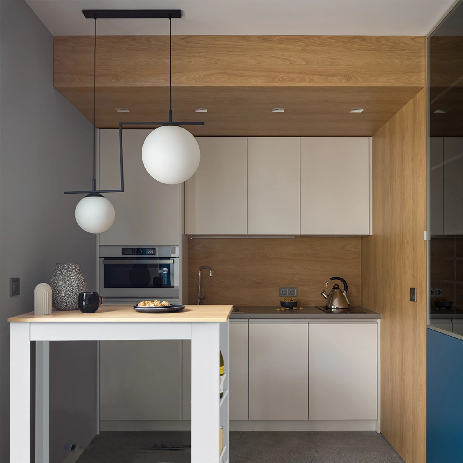 3 Oikiture Bar Table Dining Storage Shelf Kitchen Pub Home Office Desk Wine Rack
 - Multi, 3 of 10