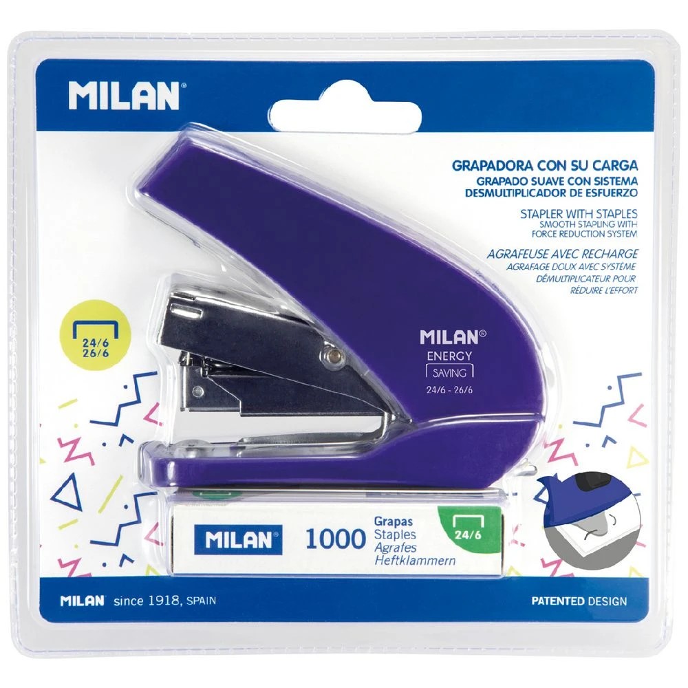 2 Milan Energy Save Stapler Purple, 2 of 2