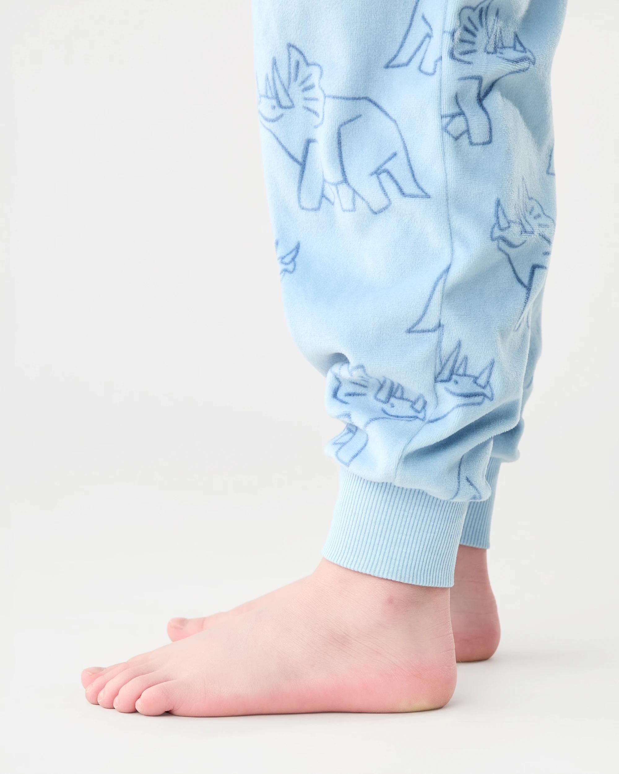 7 Fleece All-in-One Sleepsuit Blu Dino, 7 of 9