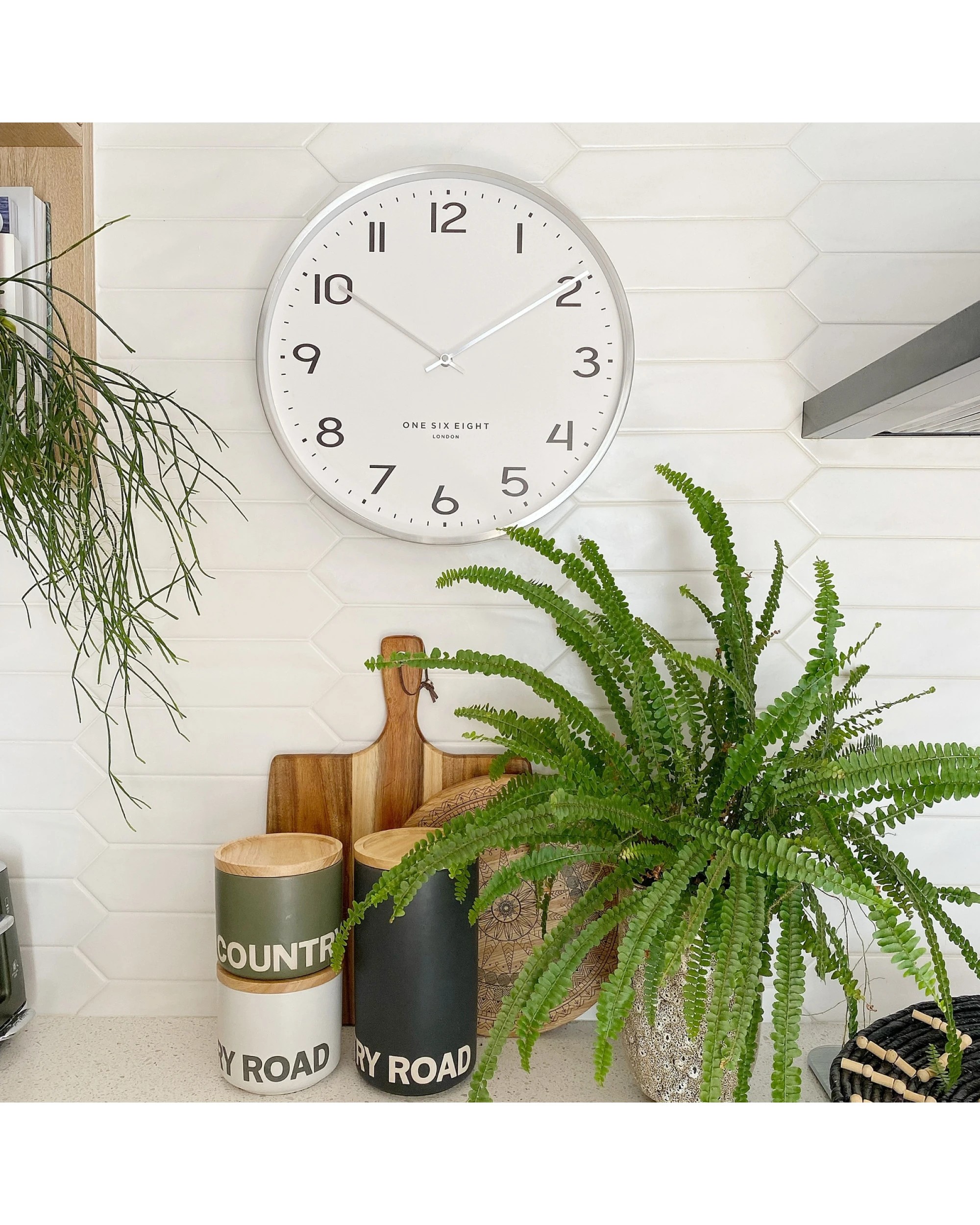 4 One Six Eight London Lise Silent Wall Clock - 40cm - Chrome - Silver, 4 of 4