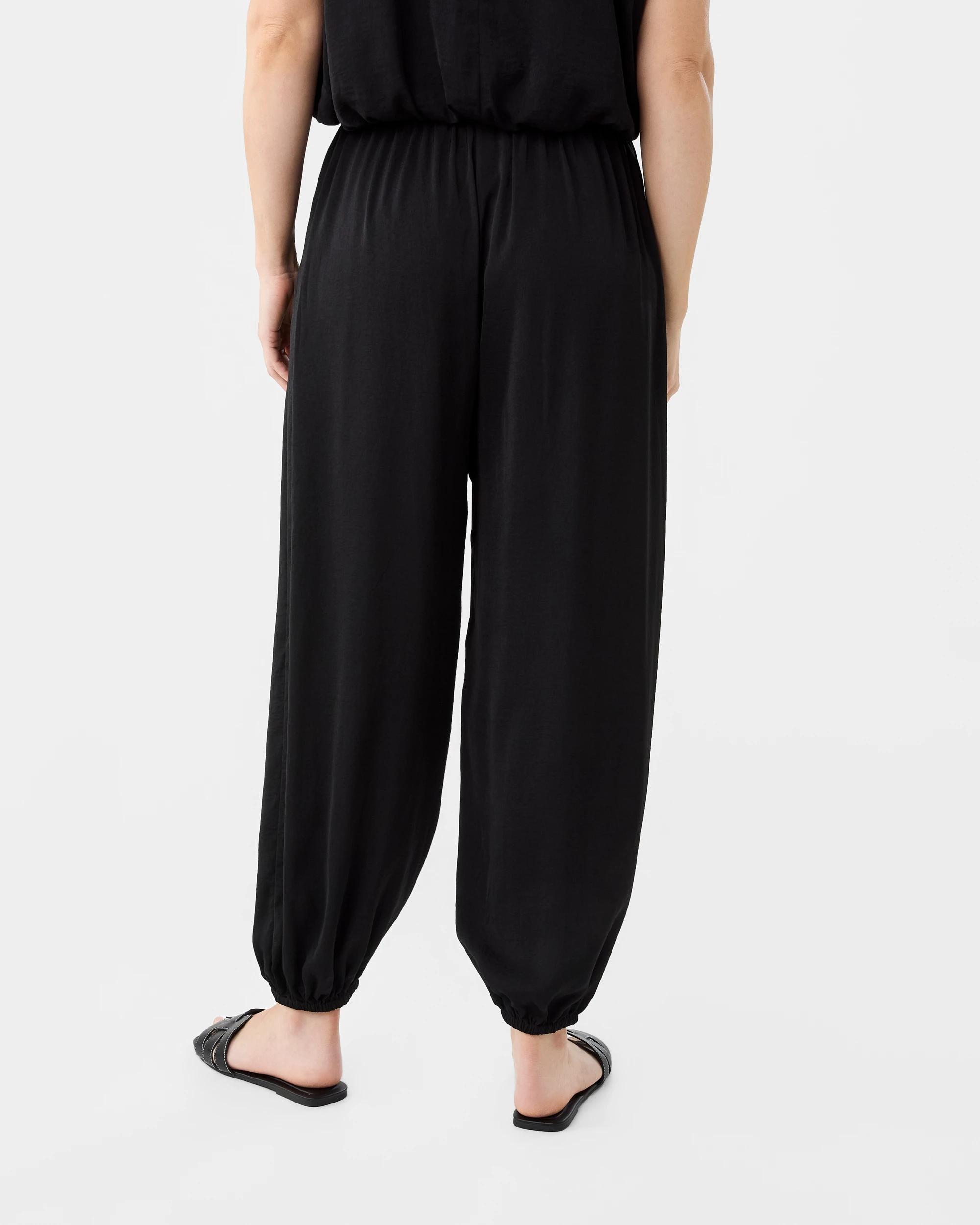 3 Satin Harem Pants Black, 3 of 6