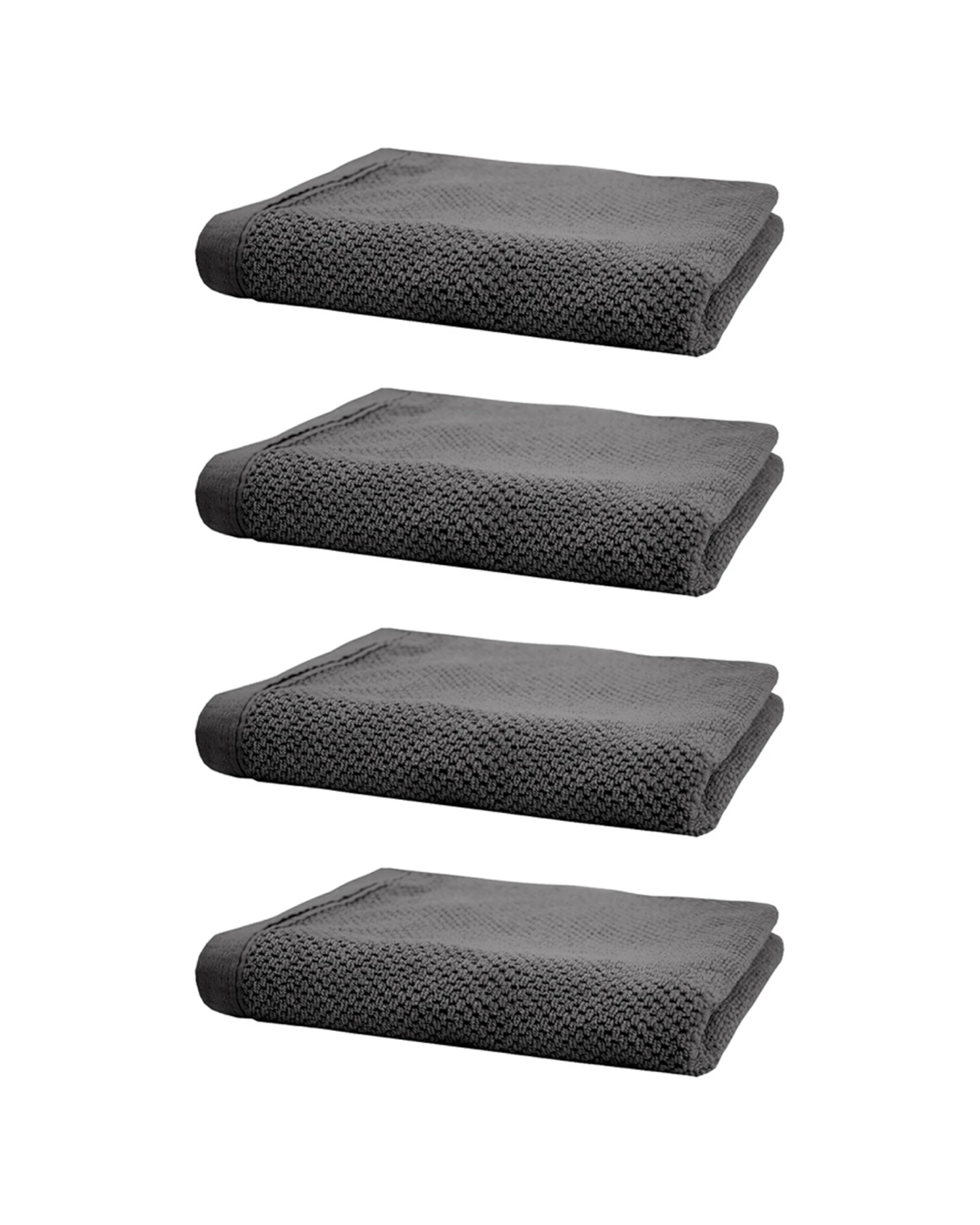 1 Bambury Angove 600gsm Soft Absorbent Cotton Hand Towel 4PK 40x70cm - Charcoal, 1 of 7