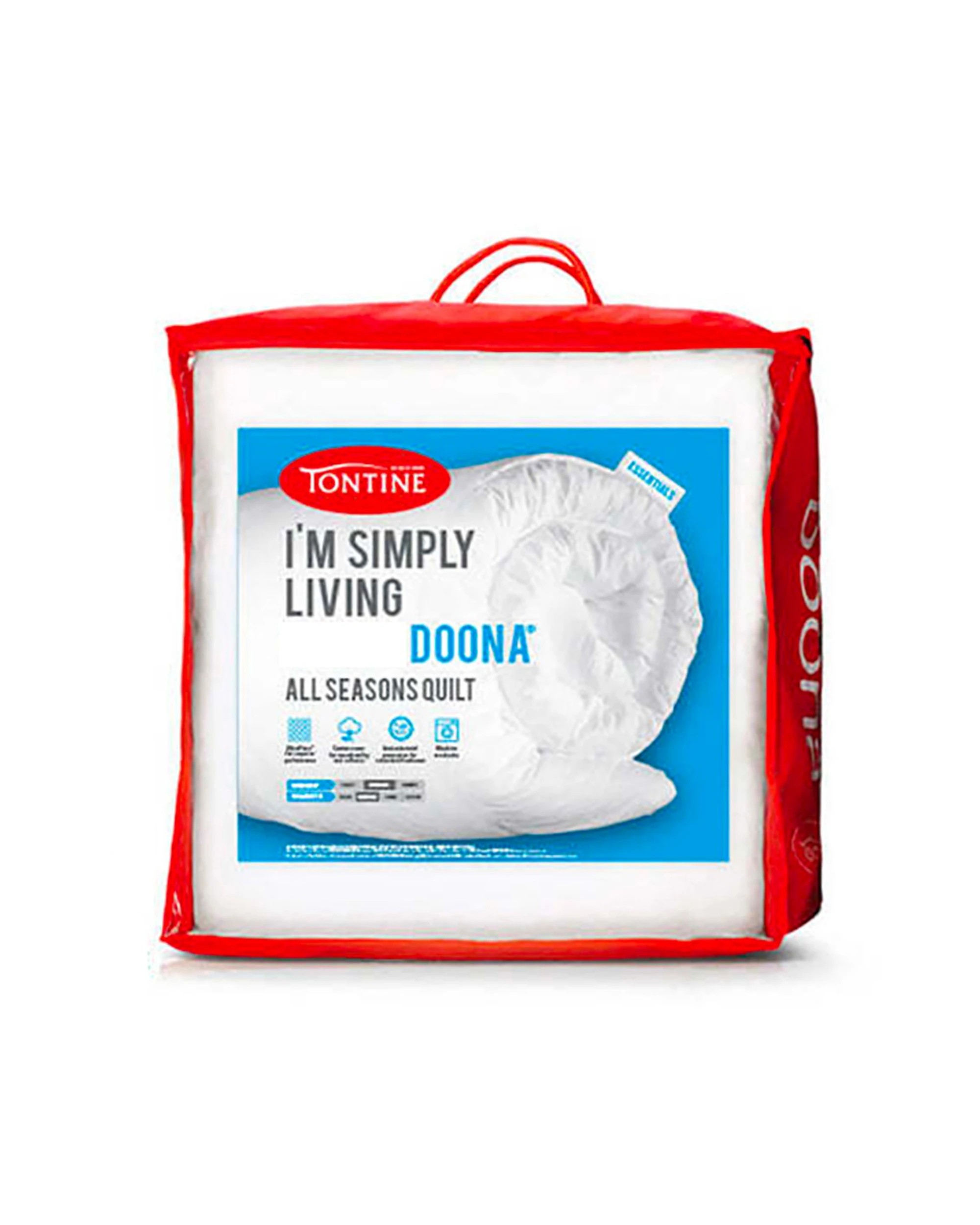 1 Tontine 180x210cm Simply Living Classic All Season Double Bed Cotton Quilt Doona
 - Double Bed
 - White, 1 of 3