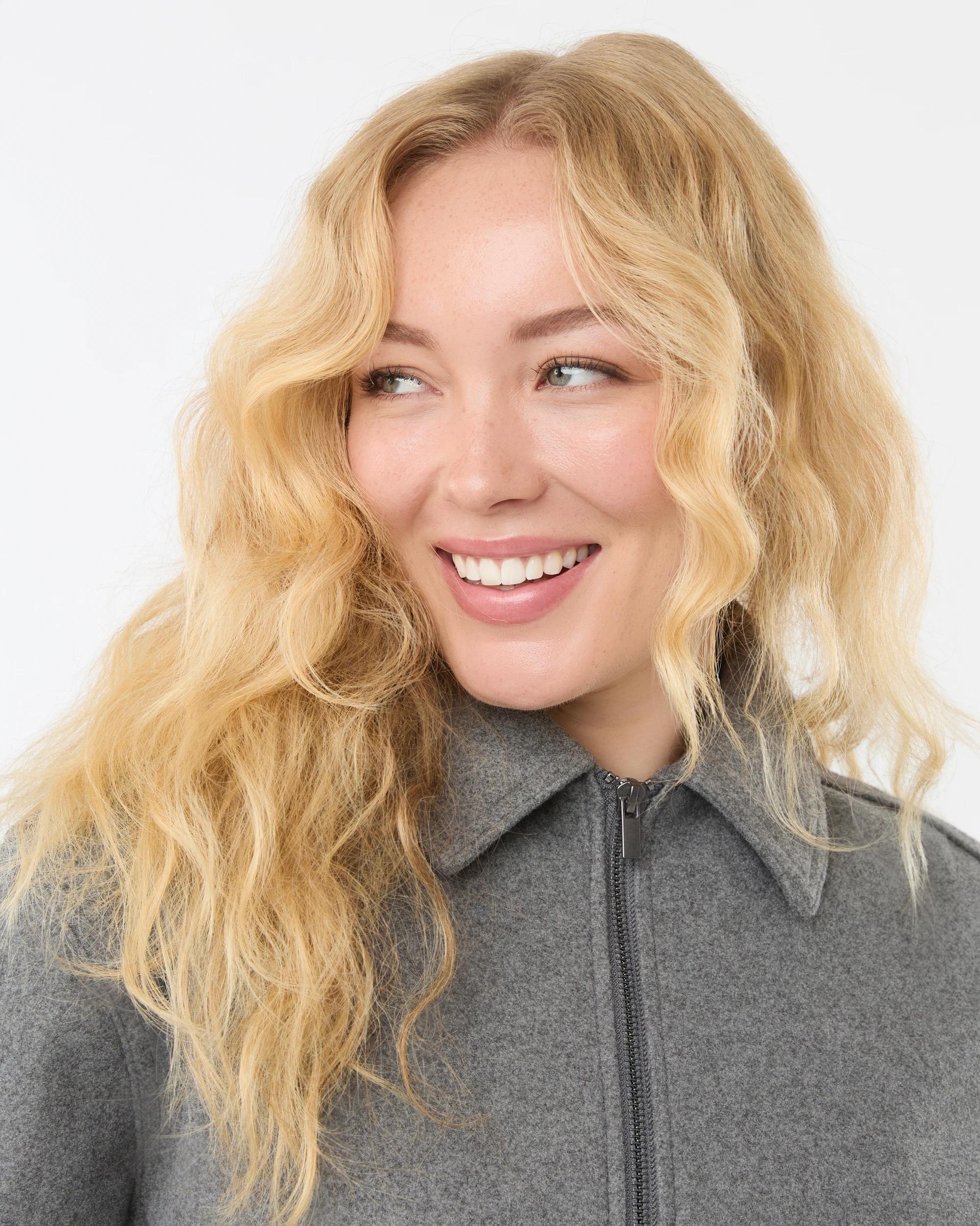 9 Bubble Hem Bomber Jacket Grey Marle, 9 of 9