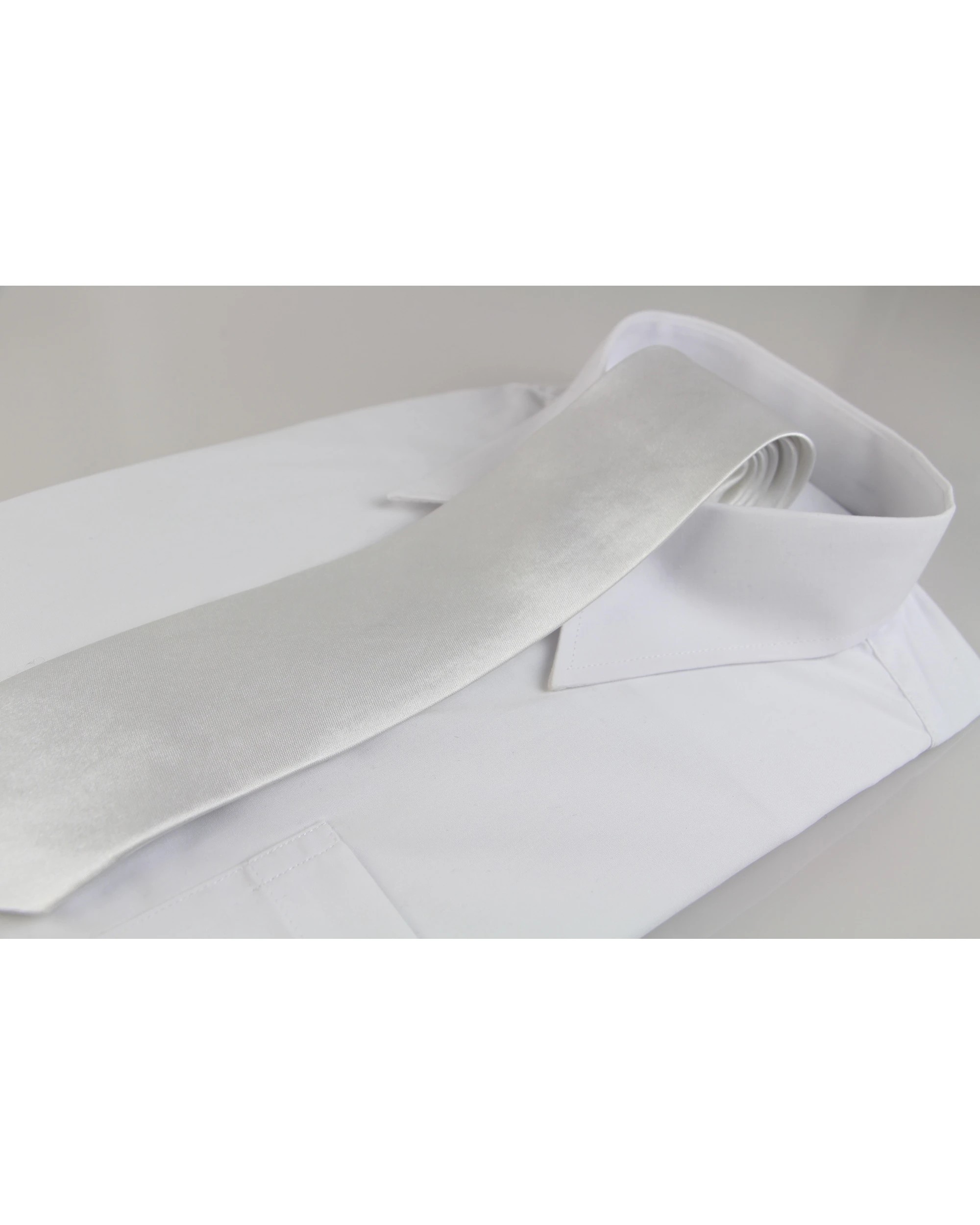 1 Zasel Mens White 8cm Plain Neck Tie - White, 1 of 7