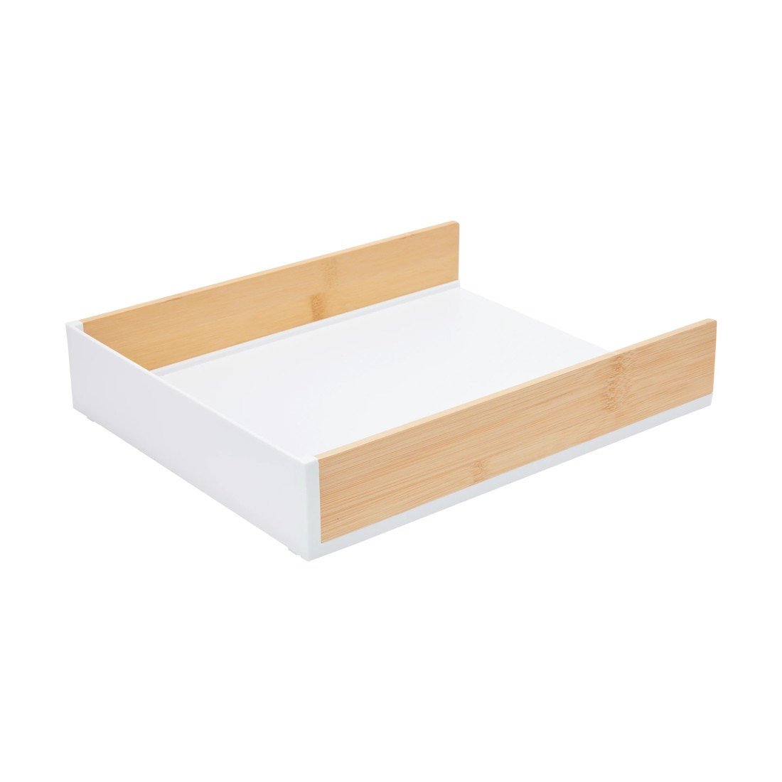 5 Bamboo and Plastic Desk Tray - White, 5 of 7