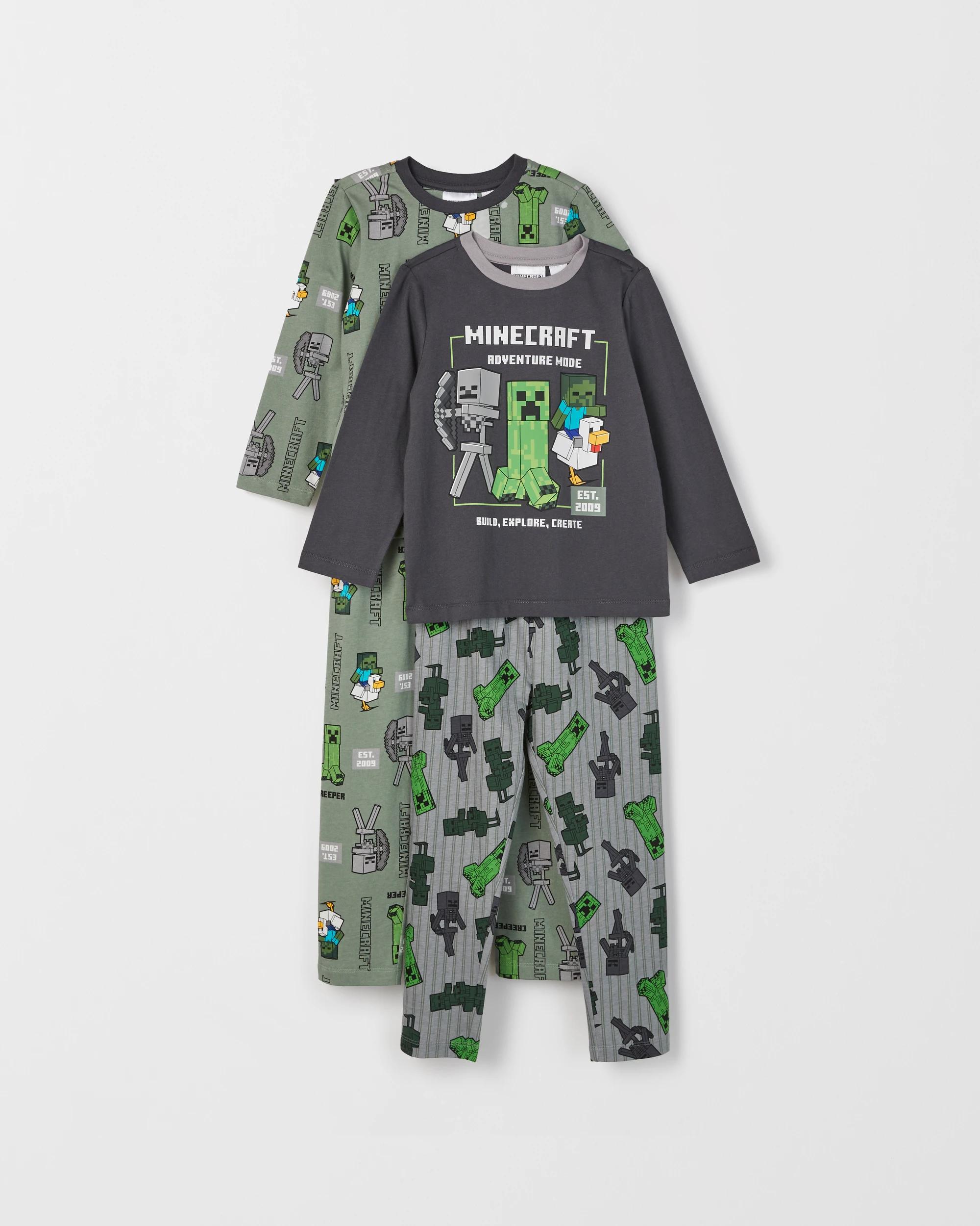 1 Minecraft Australian Cotton 2 Pack Younger Boys Knit Pyjama Set MINECRAFT, 1 of 6