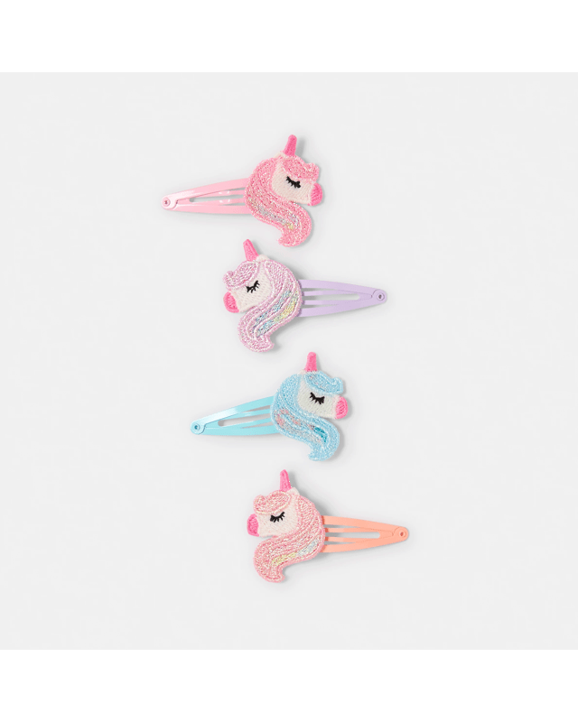 4 Pack Embroidered Unicorn Hair C