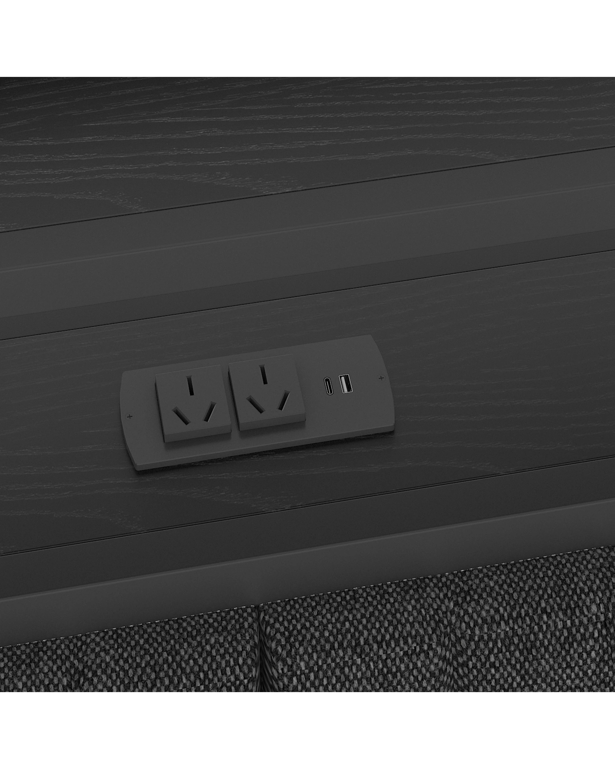 7 Advwin Double Size Storage Headboard Upholstered with LED Light Charging Station Height Adjustable - Black, 7 of 7