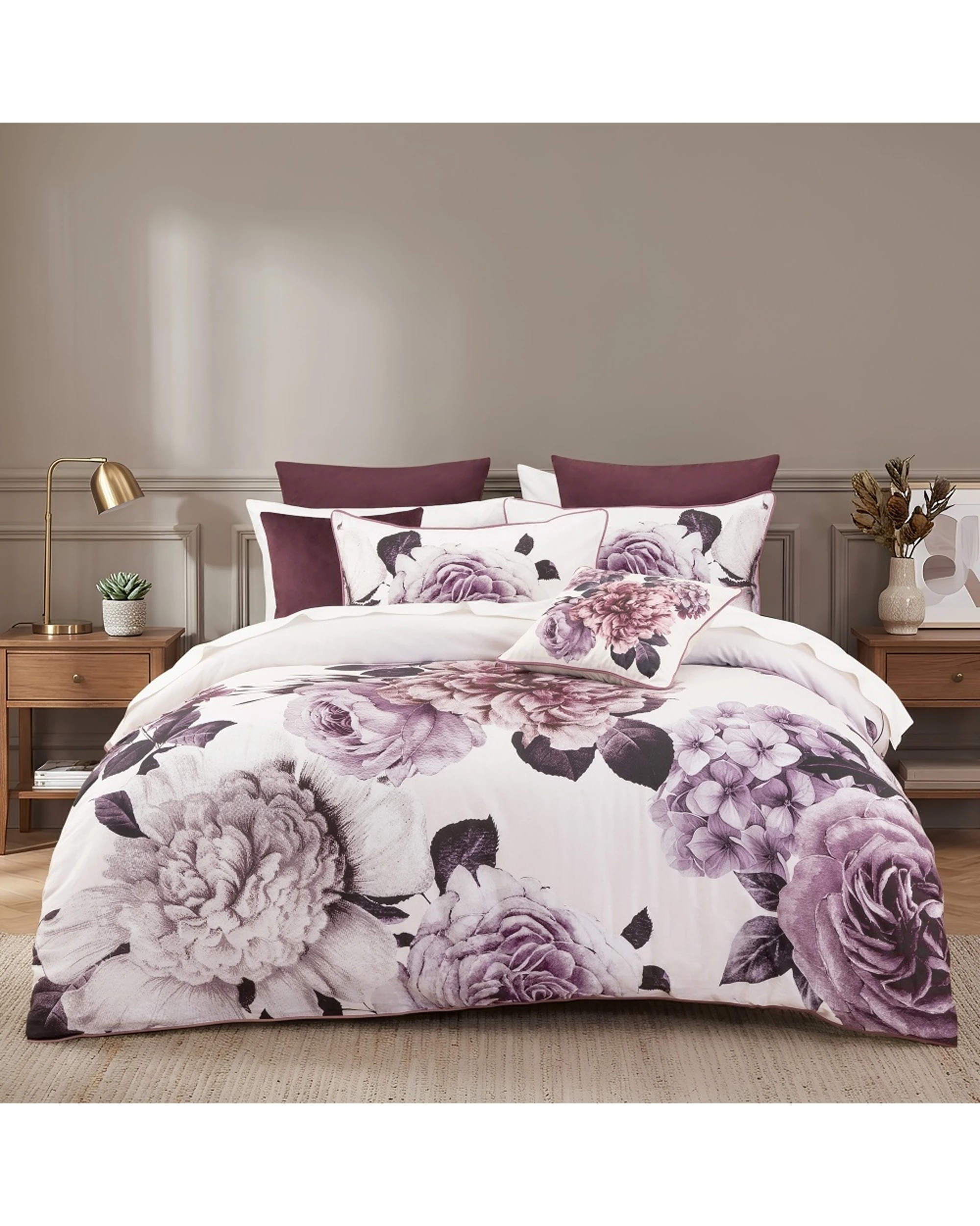 1 Bianca Kiara Cotton Sateen Quilt Cover Set Floral - Double Bed - Pattern, 1 of 4