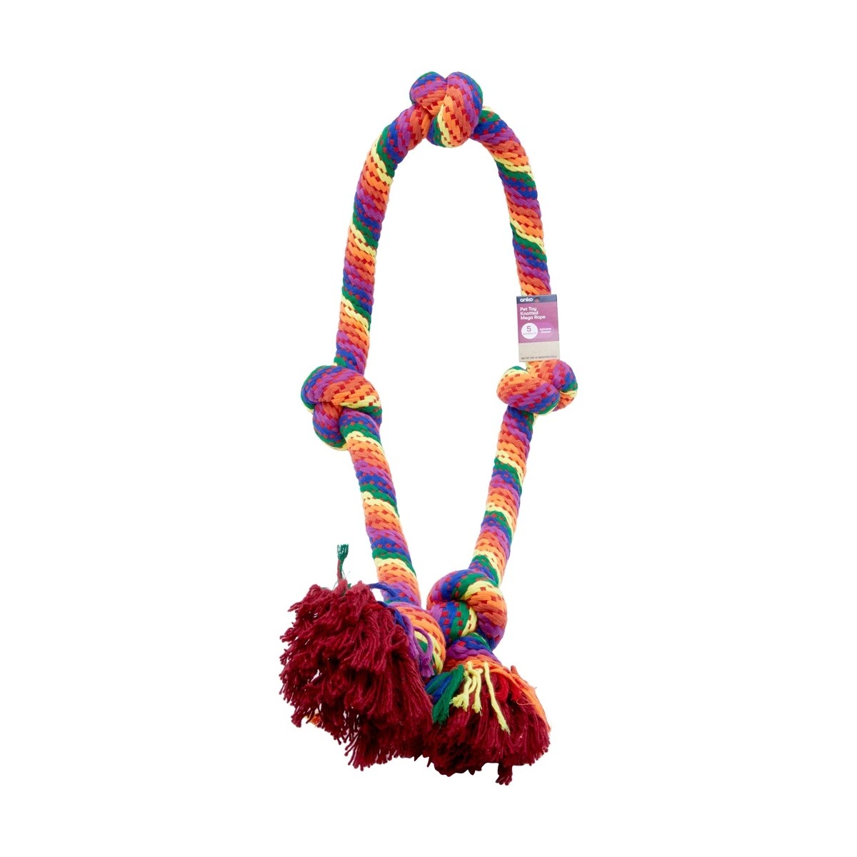 4 Pet Toy Mega Knotted Rope Rainbow, 4 of 4