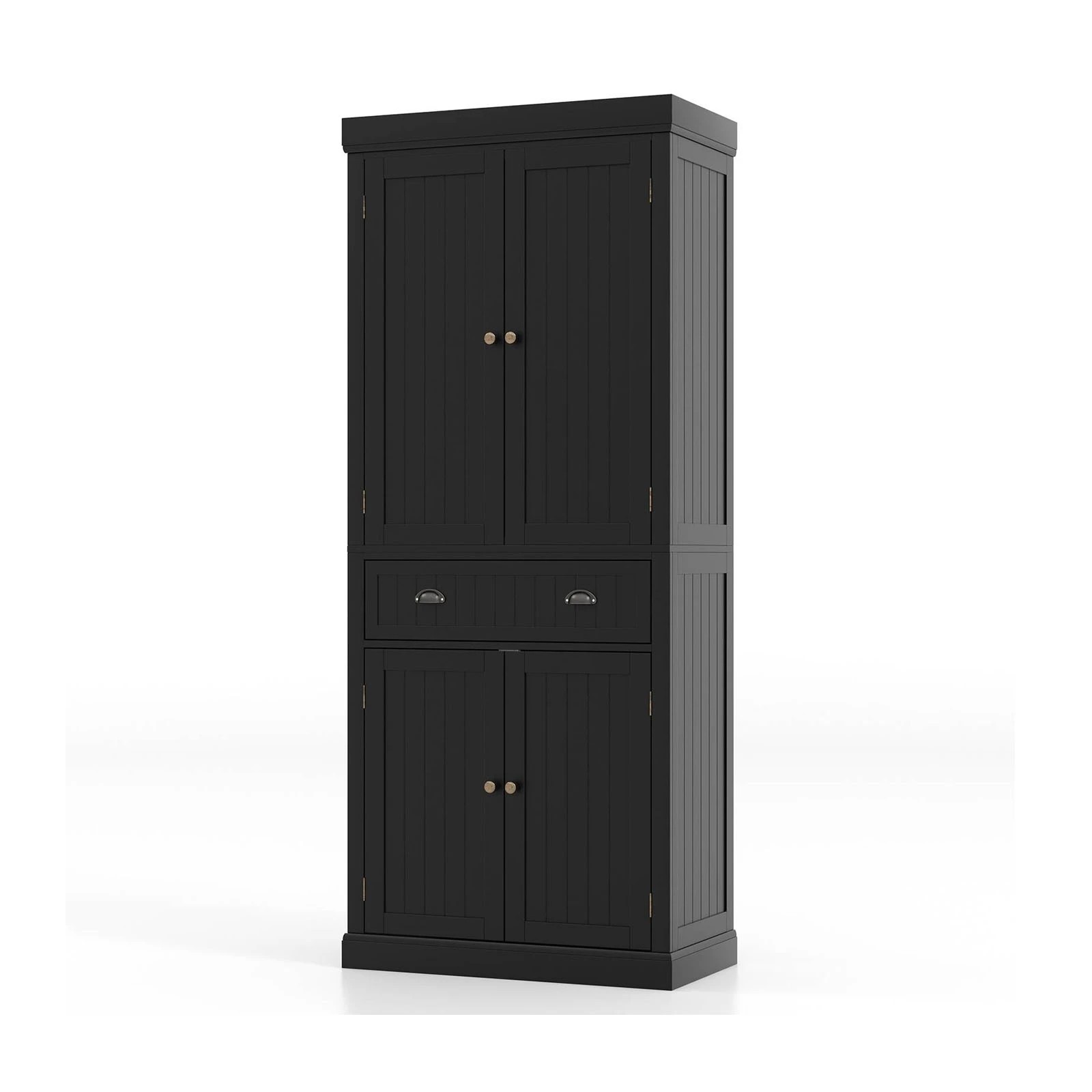 1 Costway Buffet Sideboard Kitchen Pantry Cupboard Large Storage Cabinet - Black, 1 of 3