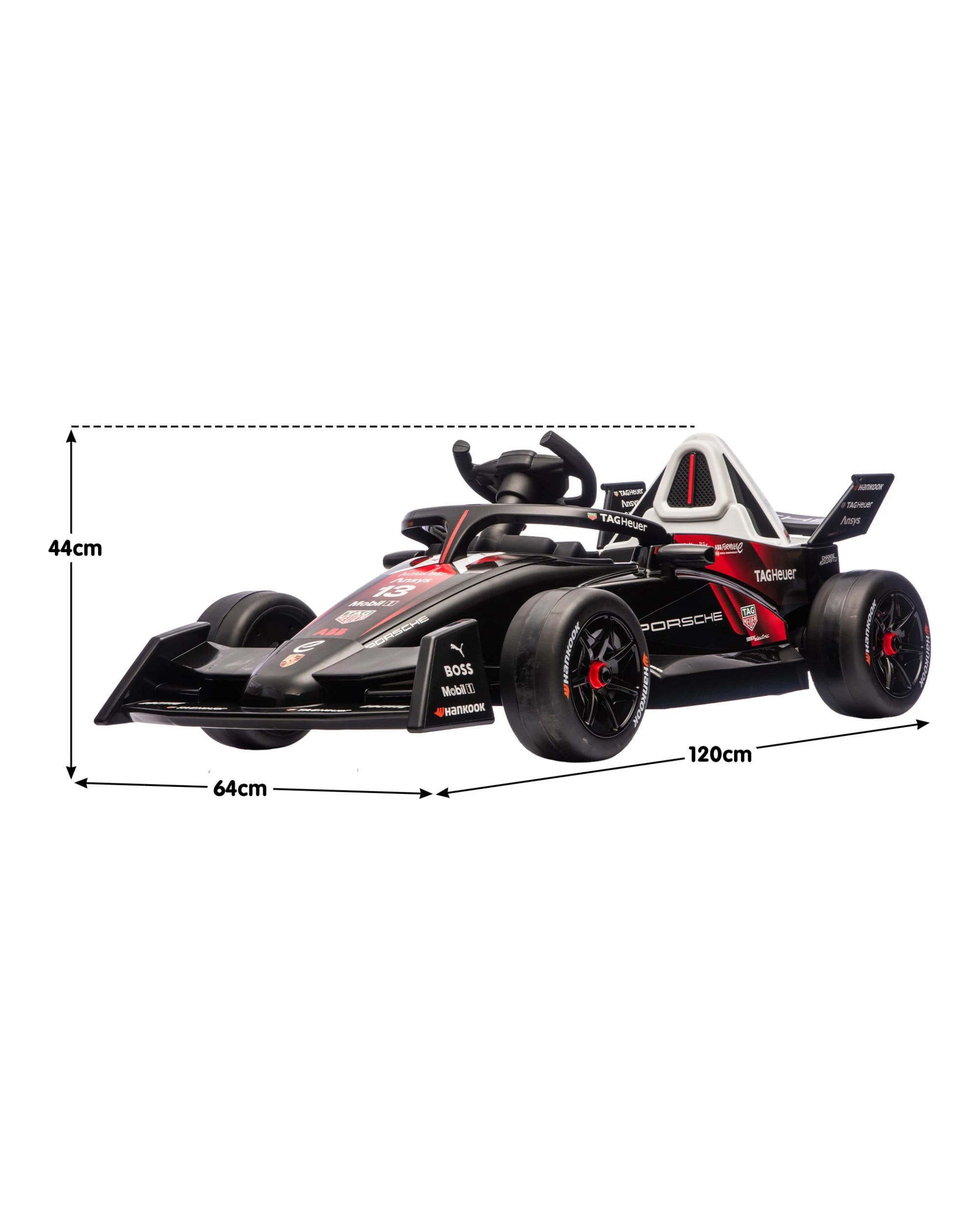 5 Kahuna Porsche Formula E Kids Electric Ride On Car Remote Control 60W Dual Motors - Red, 5 of 5