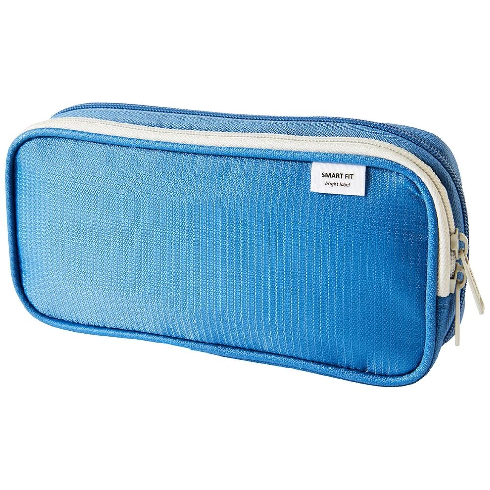 1 Smart Fit Twin Zip Pencil Case Blue, 1 of 5