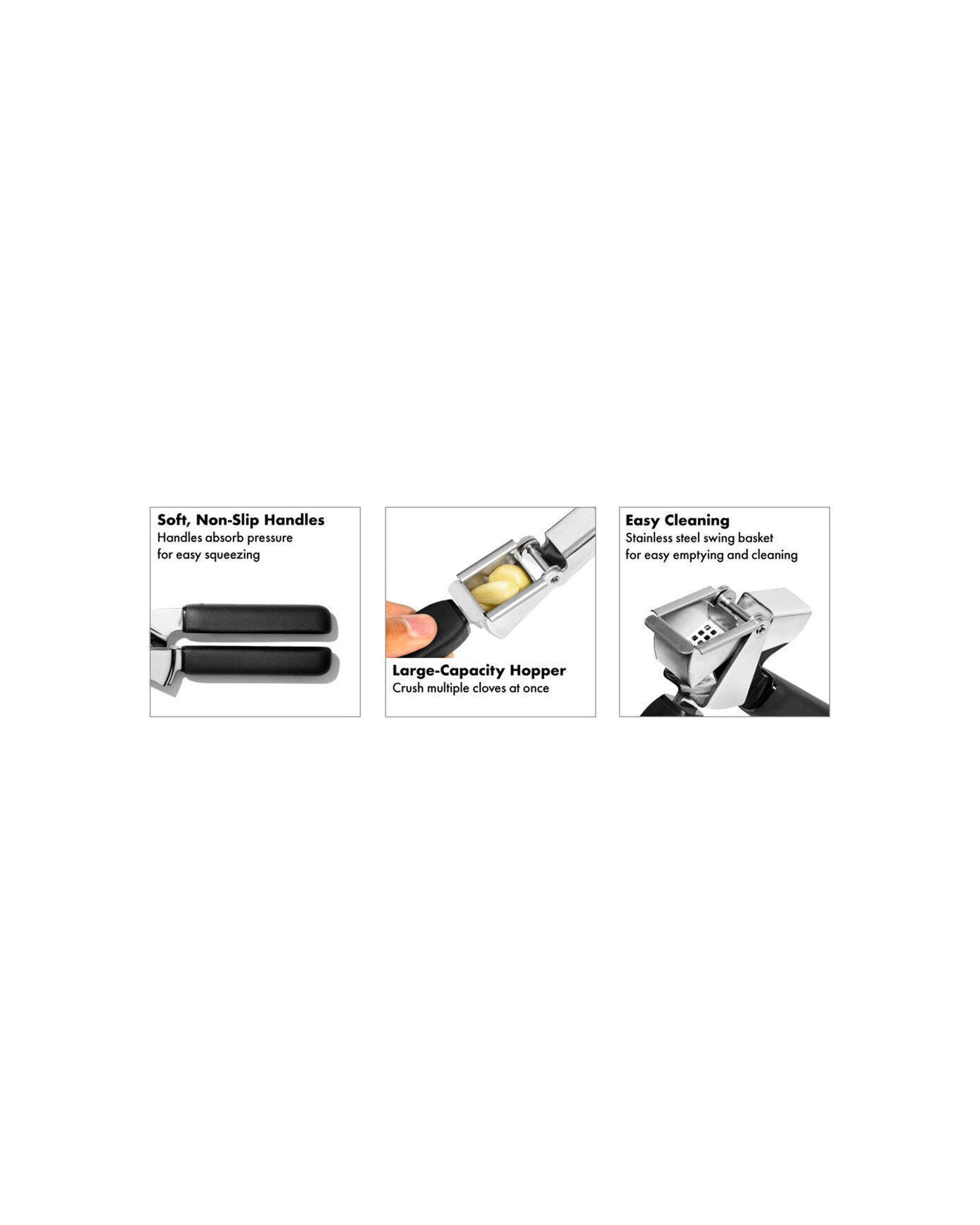 4 Oxo Good Grips Stainless Steel Garlic Press Soft Grip Dishwasher Safe - Black, 4 of 9