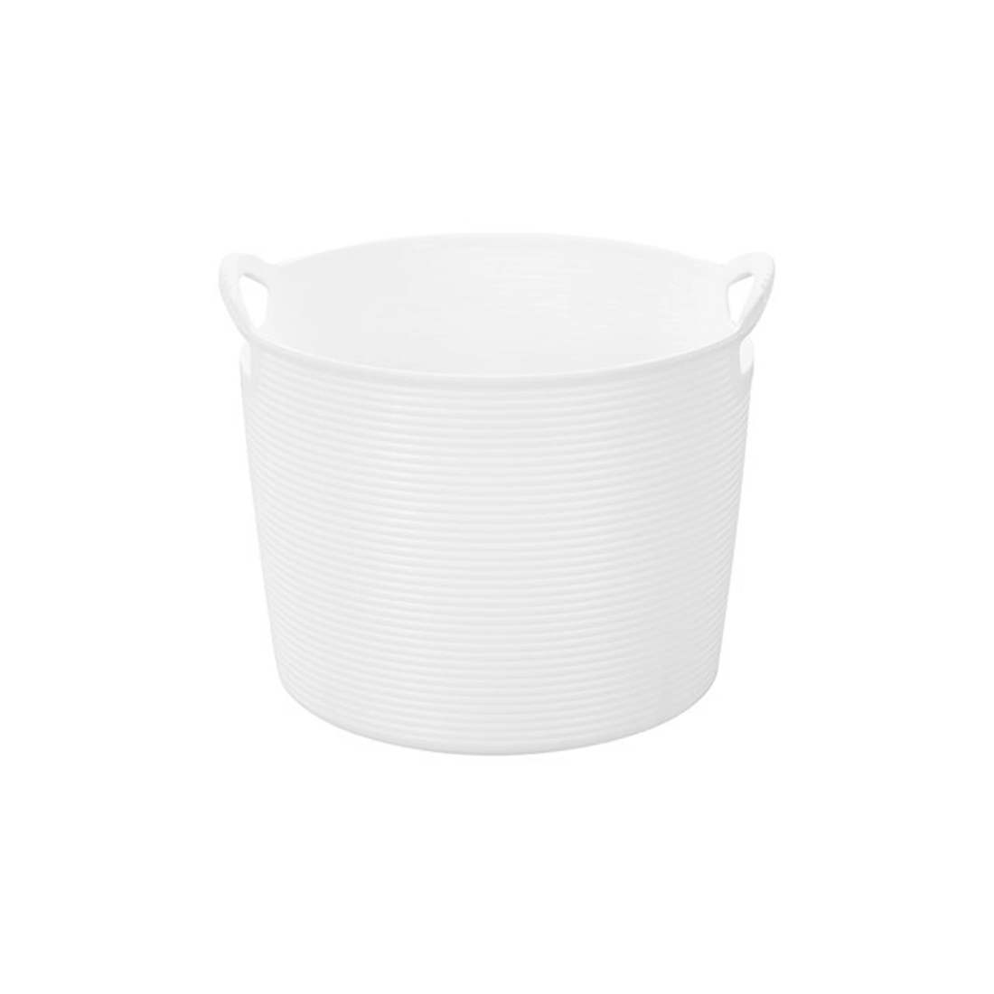 8 Boxsweden 5l Flexible Round Tub Storage Basket Home Organiser Integrated Handles
 - White, 8 of 9